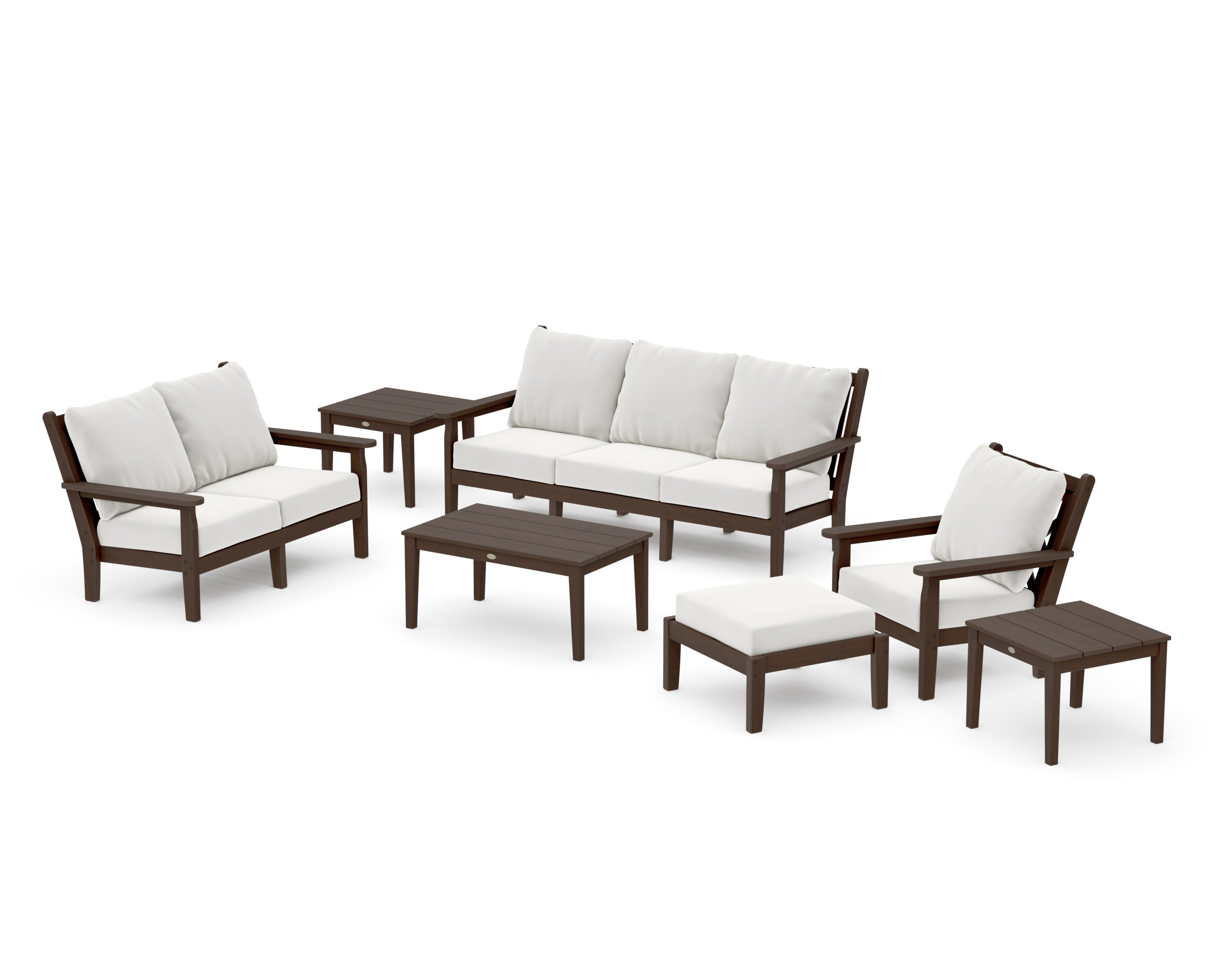 Chippendale 7-Piece Deep Seating Set in Kona / Natural Linen
