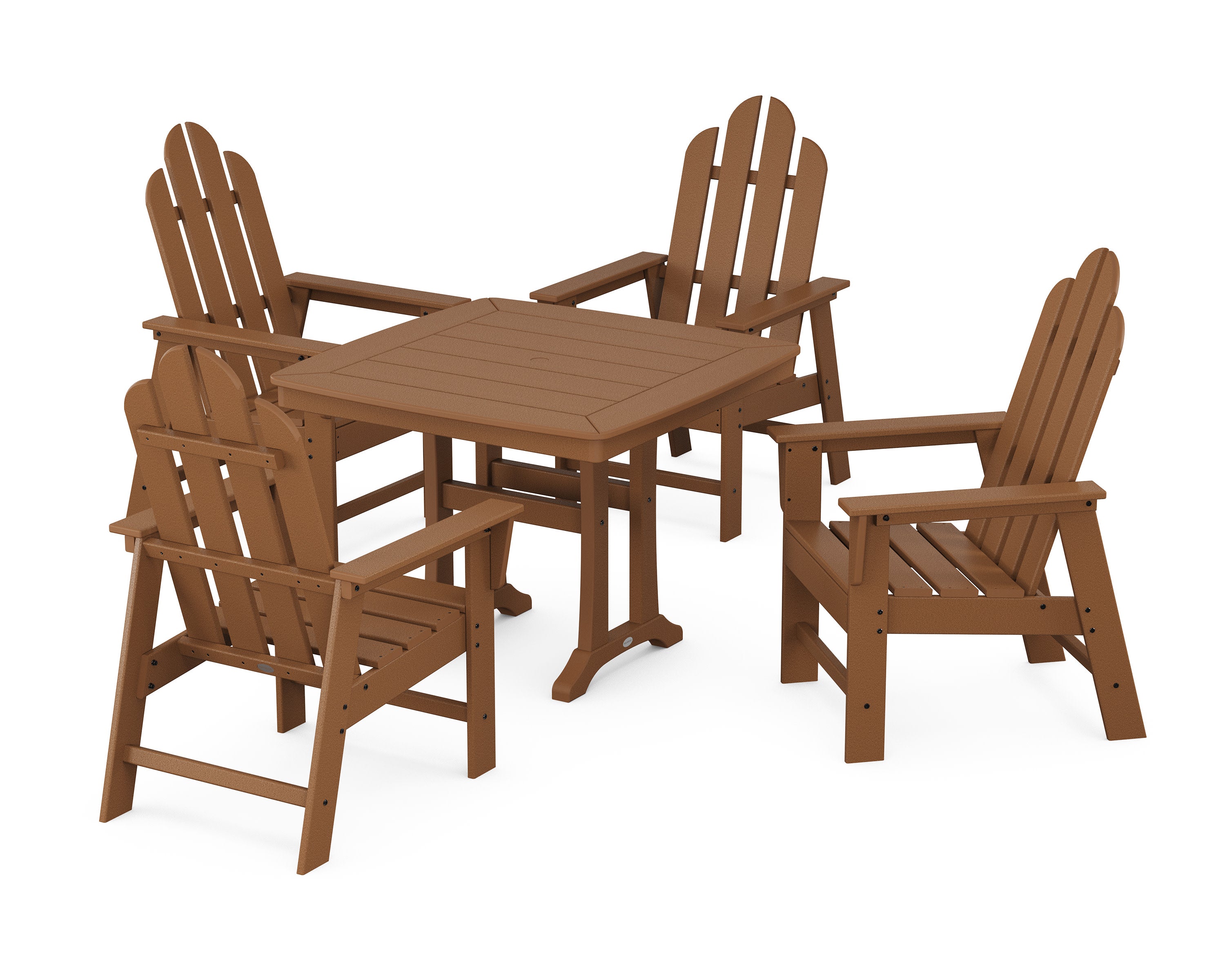 Long Island 5-Piece Dining Set with Trestle Legs in Teak