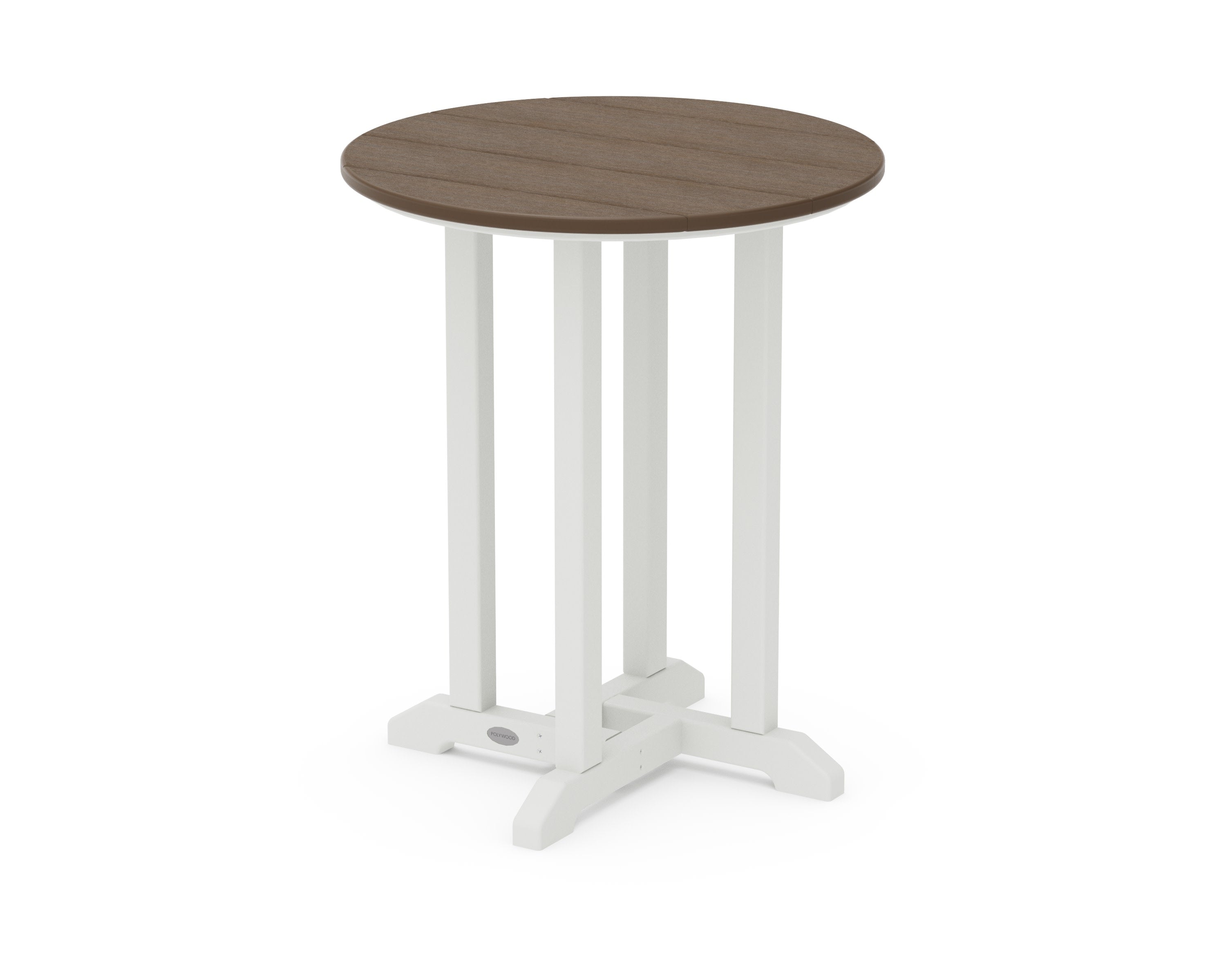 Contempo 24" Round Dining Table in White / Kona