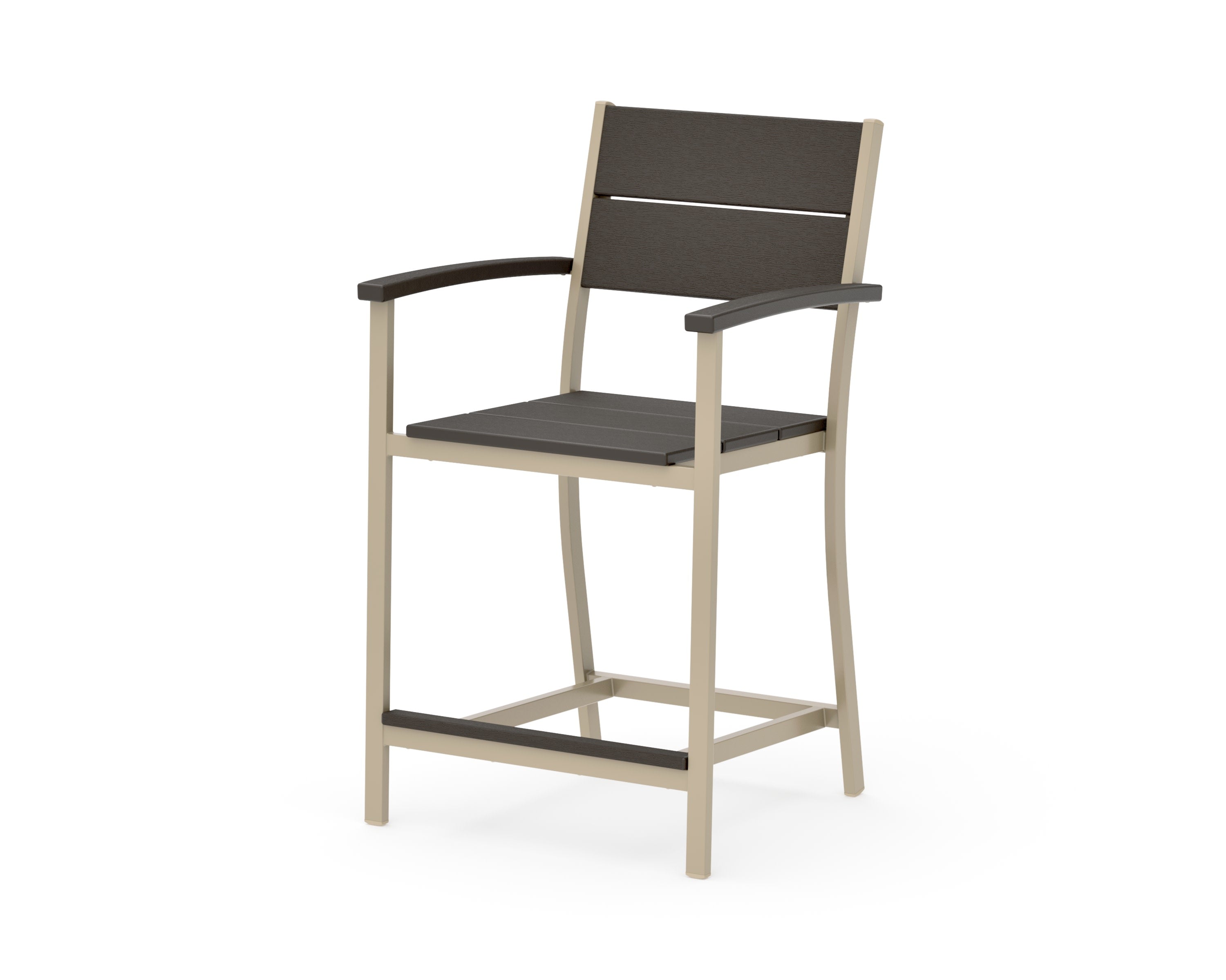 Main Street Counter Arm Chair in Sand / Vintage Coffee