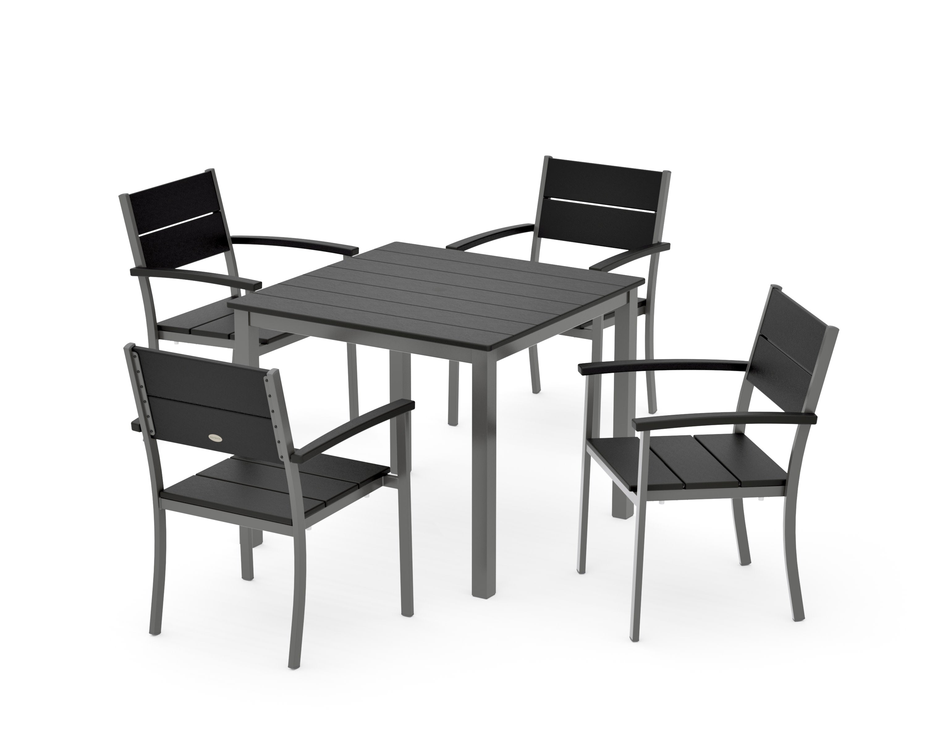 Main Street 5-Piece Dining Set in Charcoal / Black
