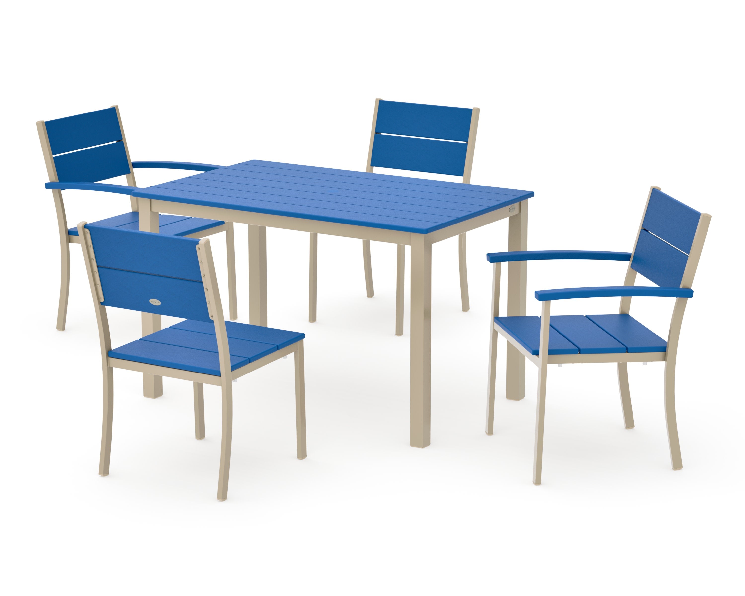 Main Street 5-Piece Dining Set in Sand / Pacific Blue