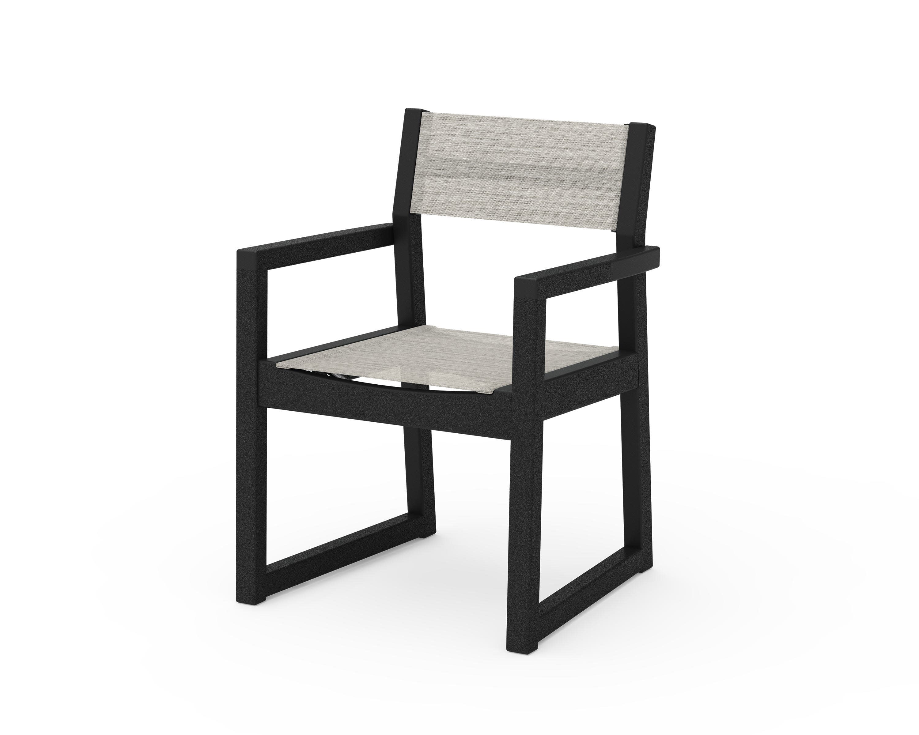 EDGE Sling Dining Arm Chair in Black / Birch Sling