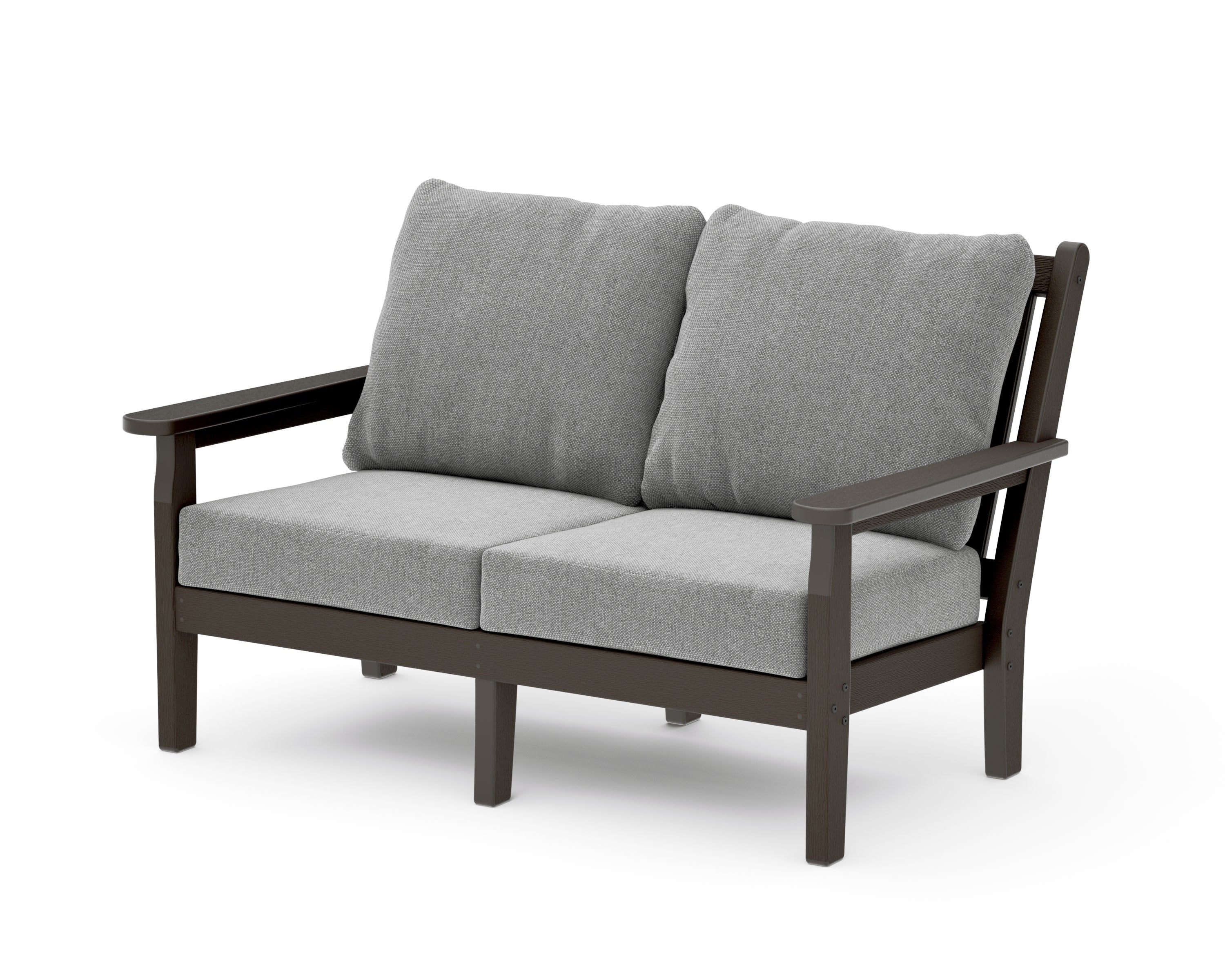 Chippendale Deep Seating Loveseat in Vintage Coffee / Grey Mist