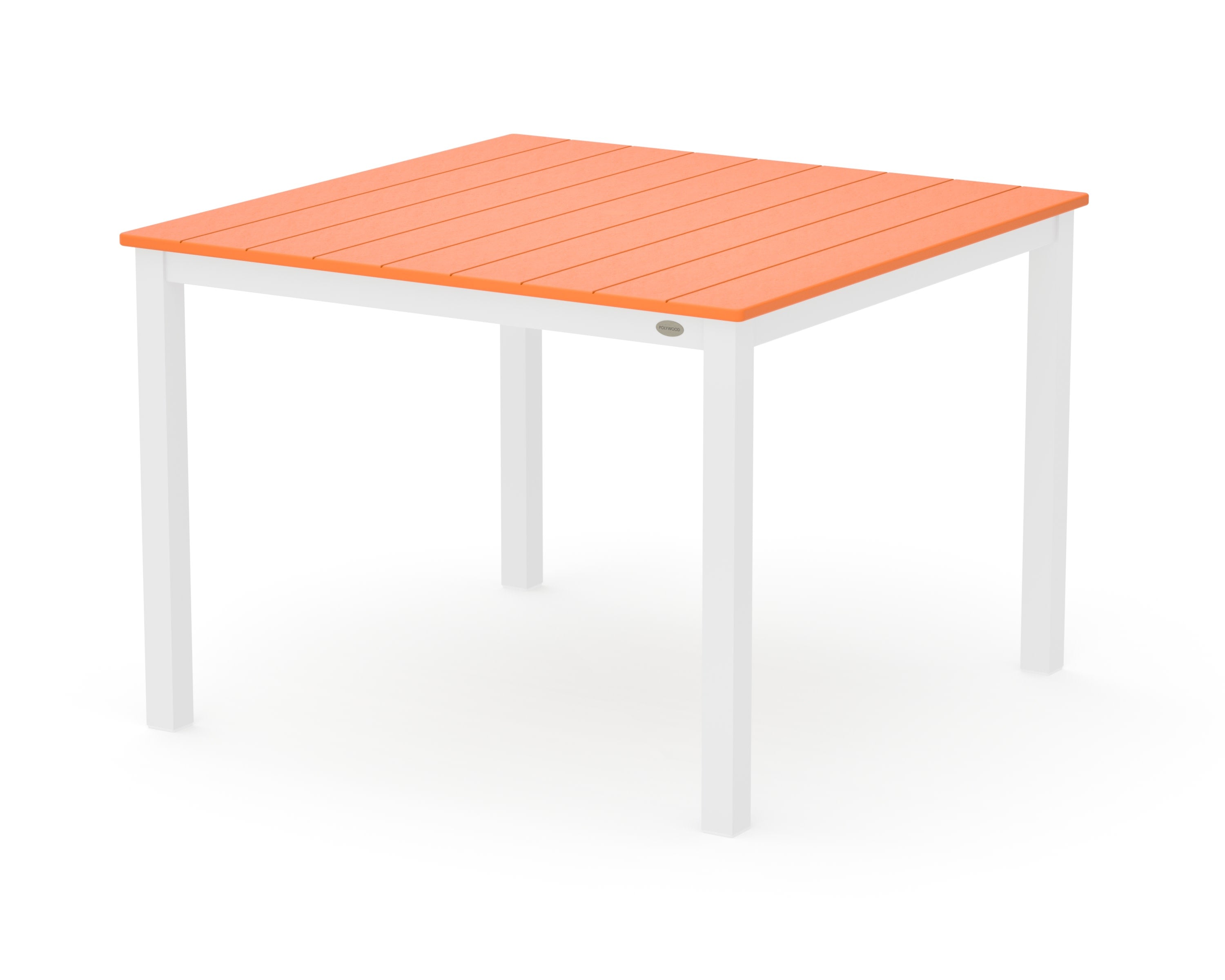 Main Street 42 x 42 Dining Table in White / Tangerine