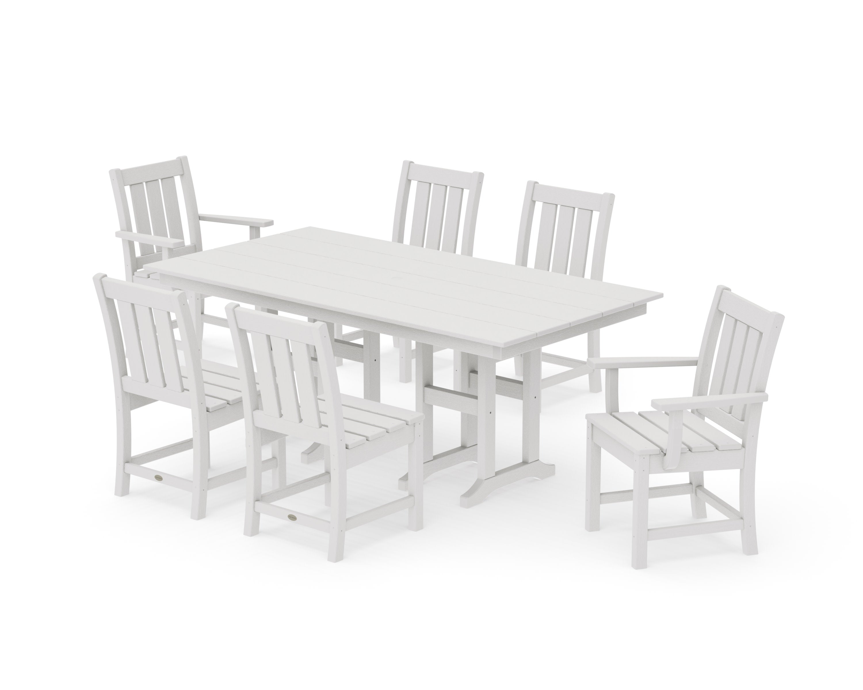 Oxford 7-Piece Farmhouse Dining Set in Vintage White
