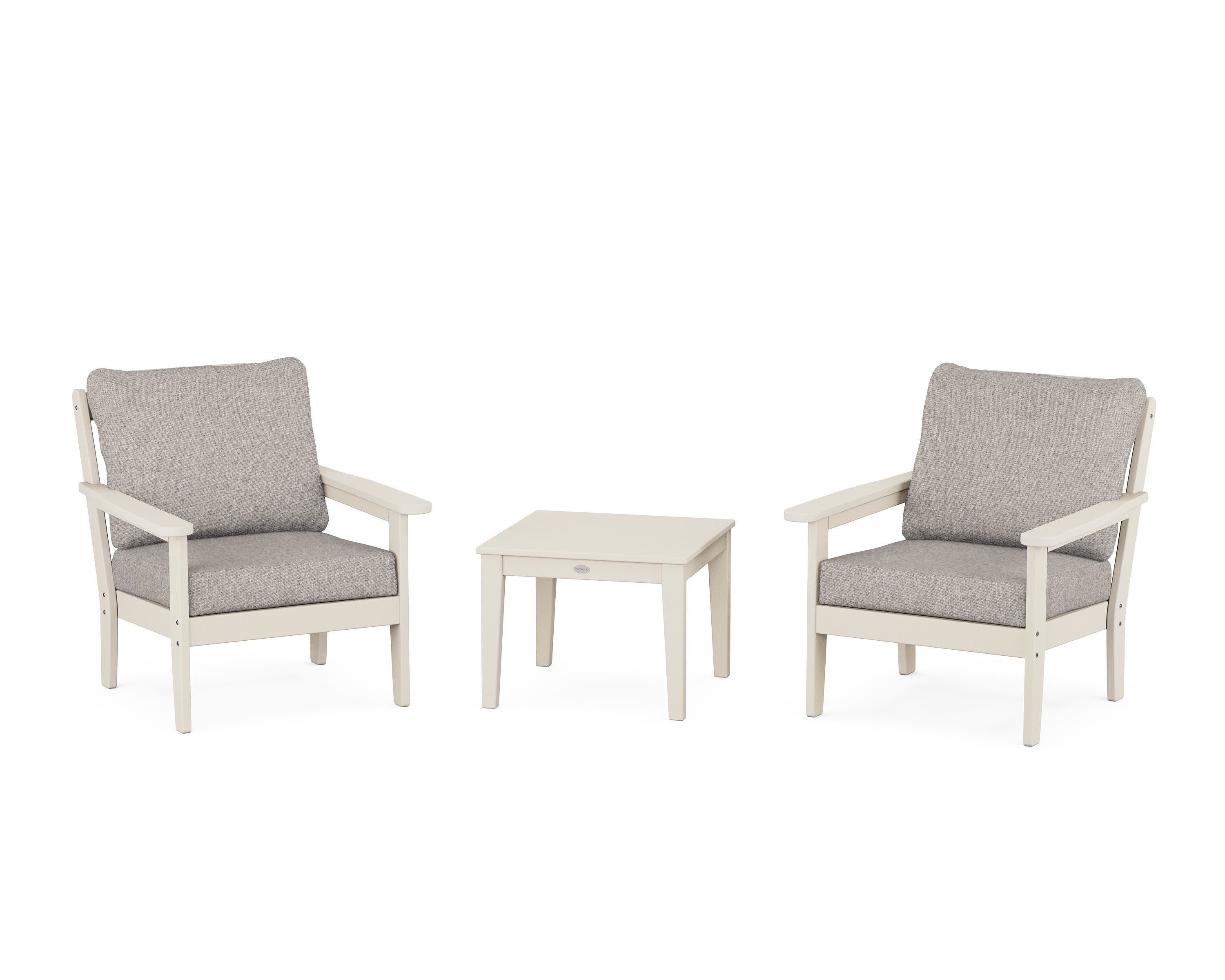 Cottage 3-Piece Deep Seating Set in Sand / Weathered Tweed