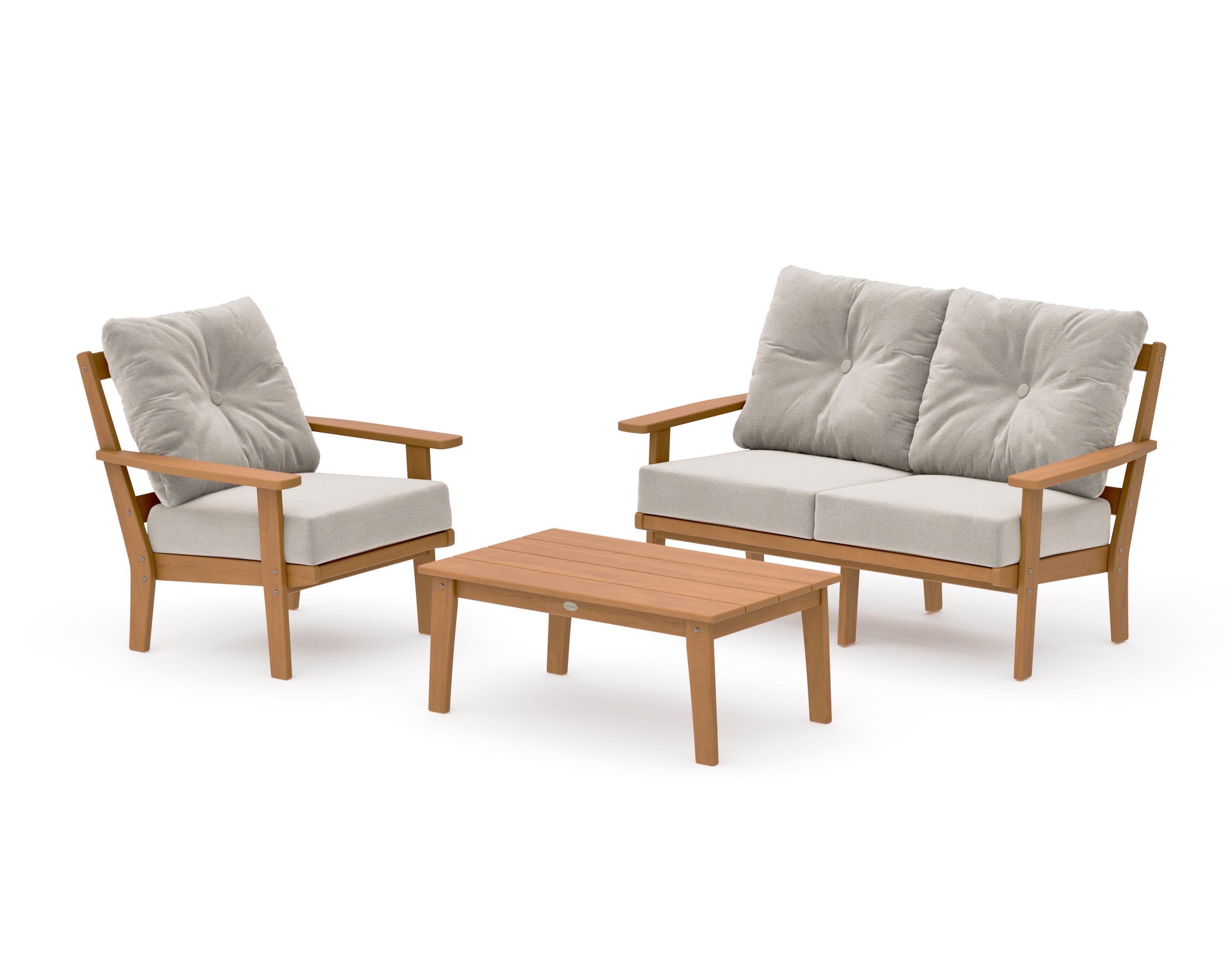 Prairie 3-Piece Deep Seating Set with Loveseat in Natural / Dune Burlap