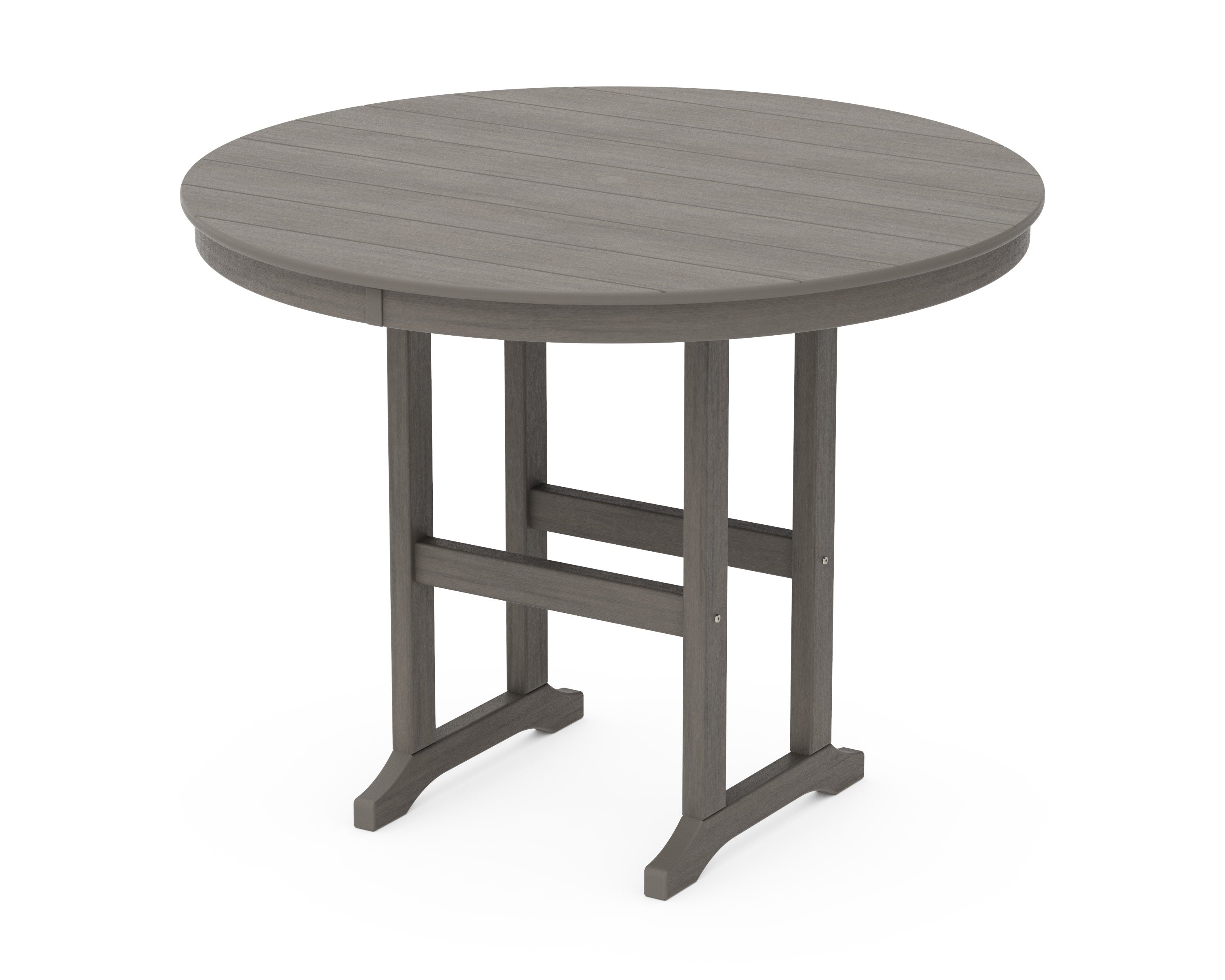 48" Round Farmhouse Counter Table in Driftwood
