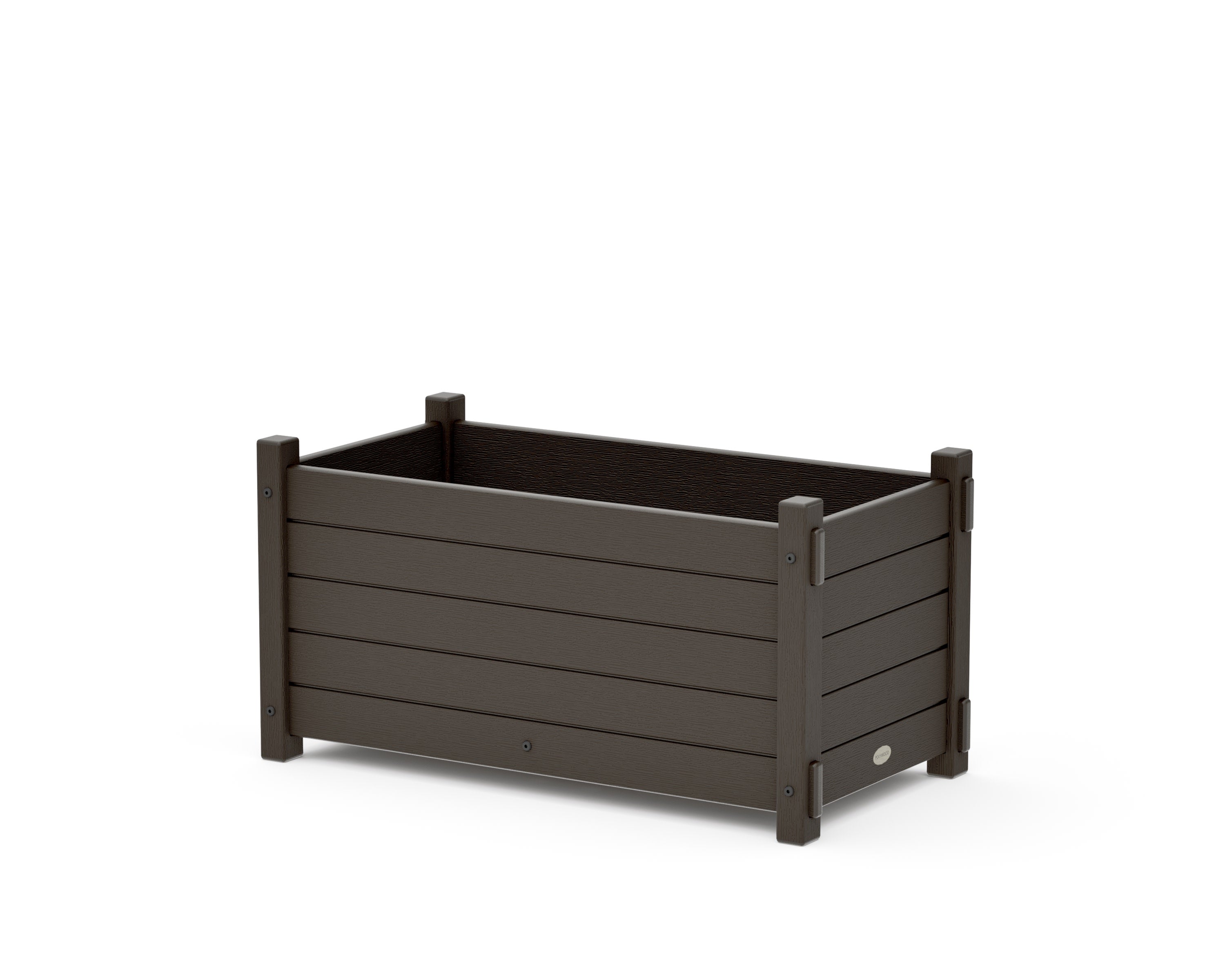 Nautical Rectangle Double Planter Box in Vintage Coffee