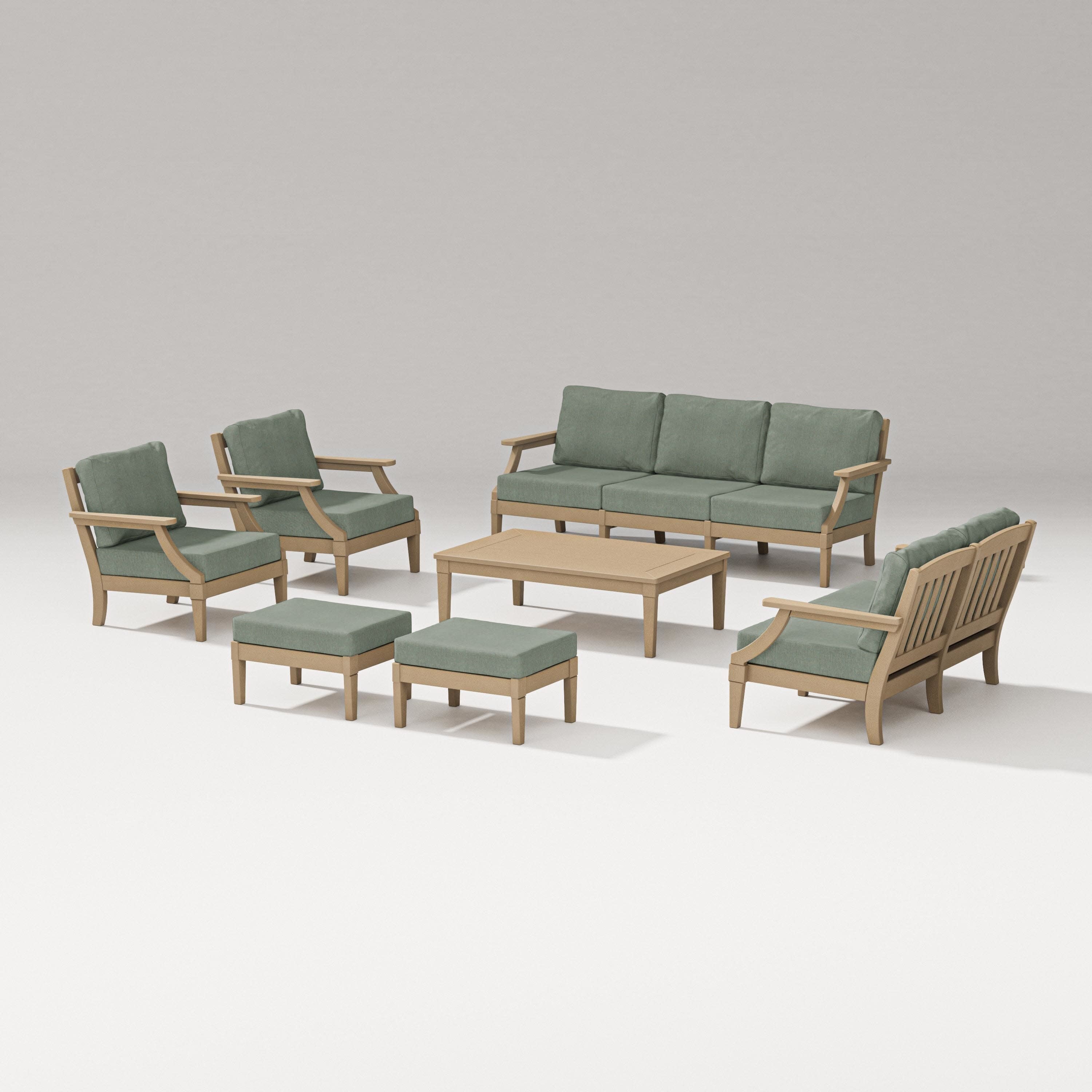 Estate 7-Piece Lounge Sofa Set in Vintage Sahara / Cast Sage