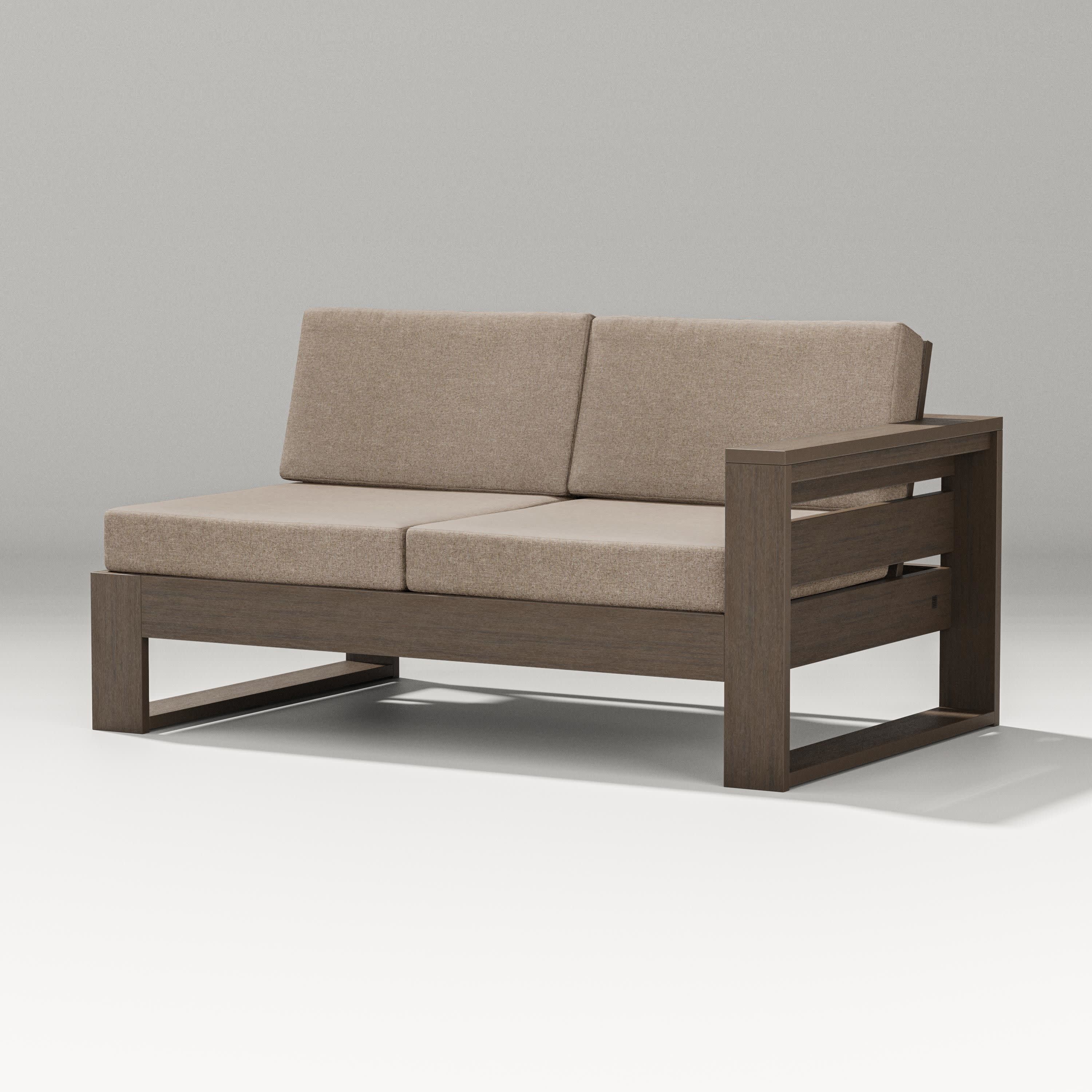 Latitude Modular Right Arm Loveseat in Kona / Spiced Burlap