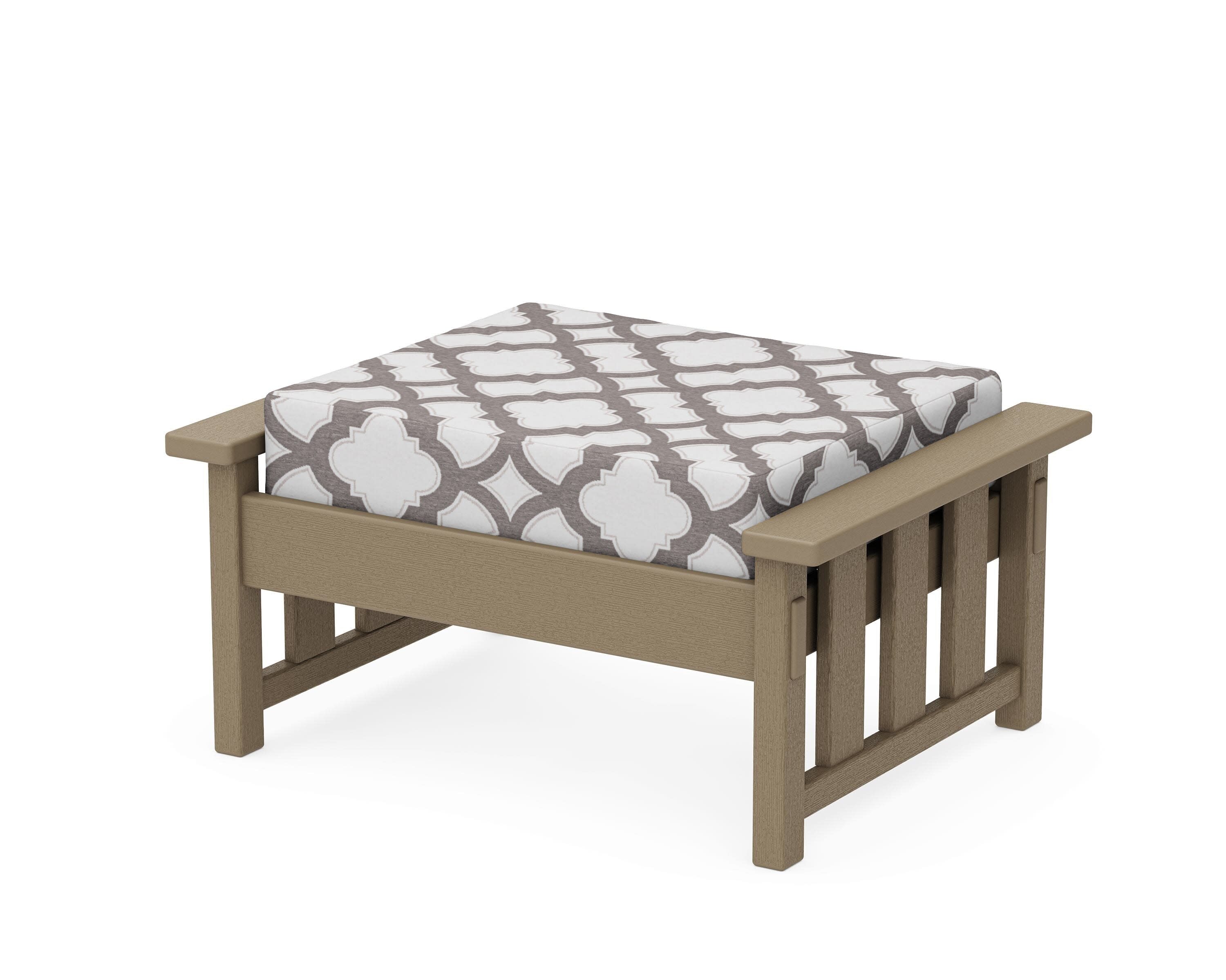 Acadia Deep Seating Ottoman in Vintage Sahara / Trellis Grey Mist