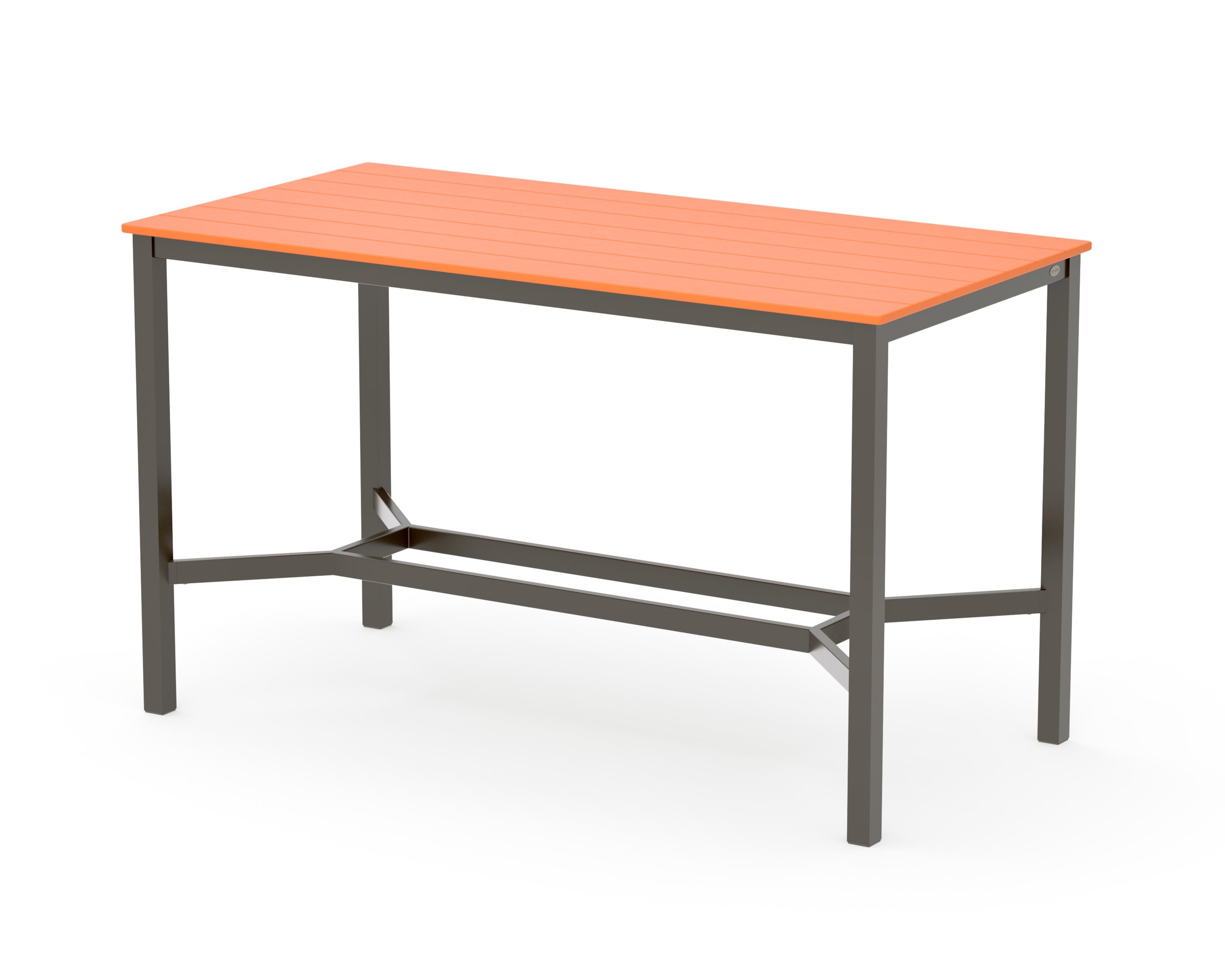 Main Street 36 x 72 Bar Table in Bronze / Tangerine