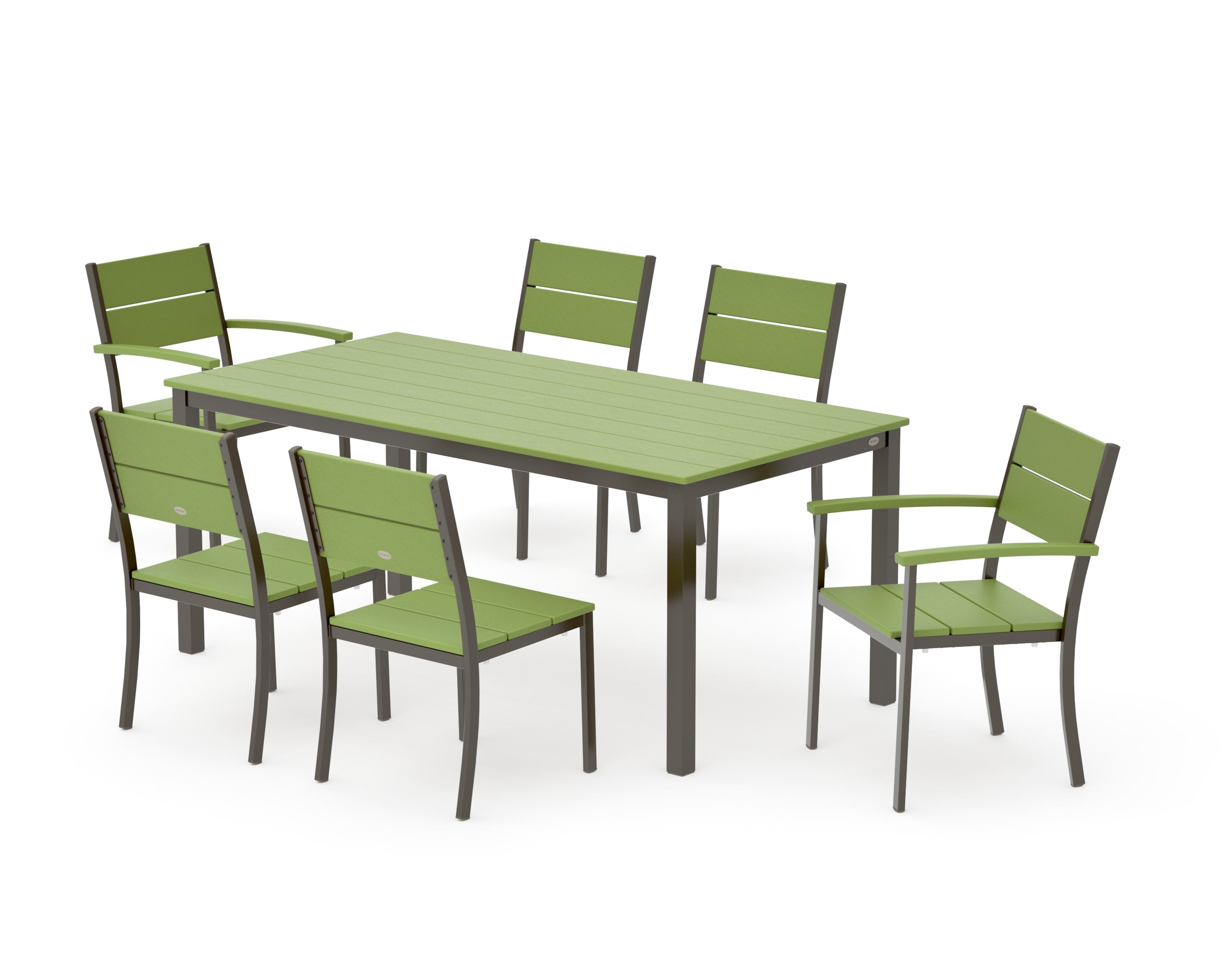 Main Street 7-Piece Dining Set in Bronze / Lime