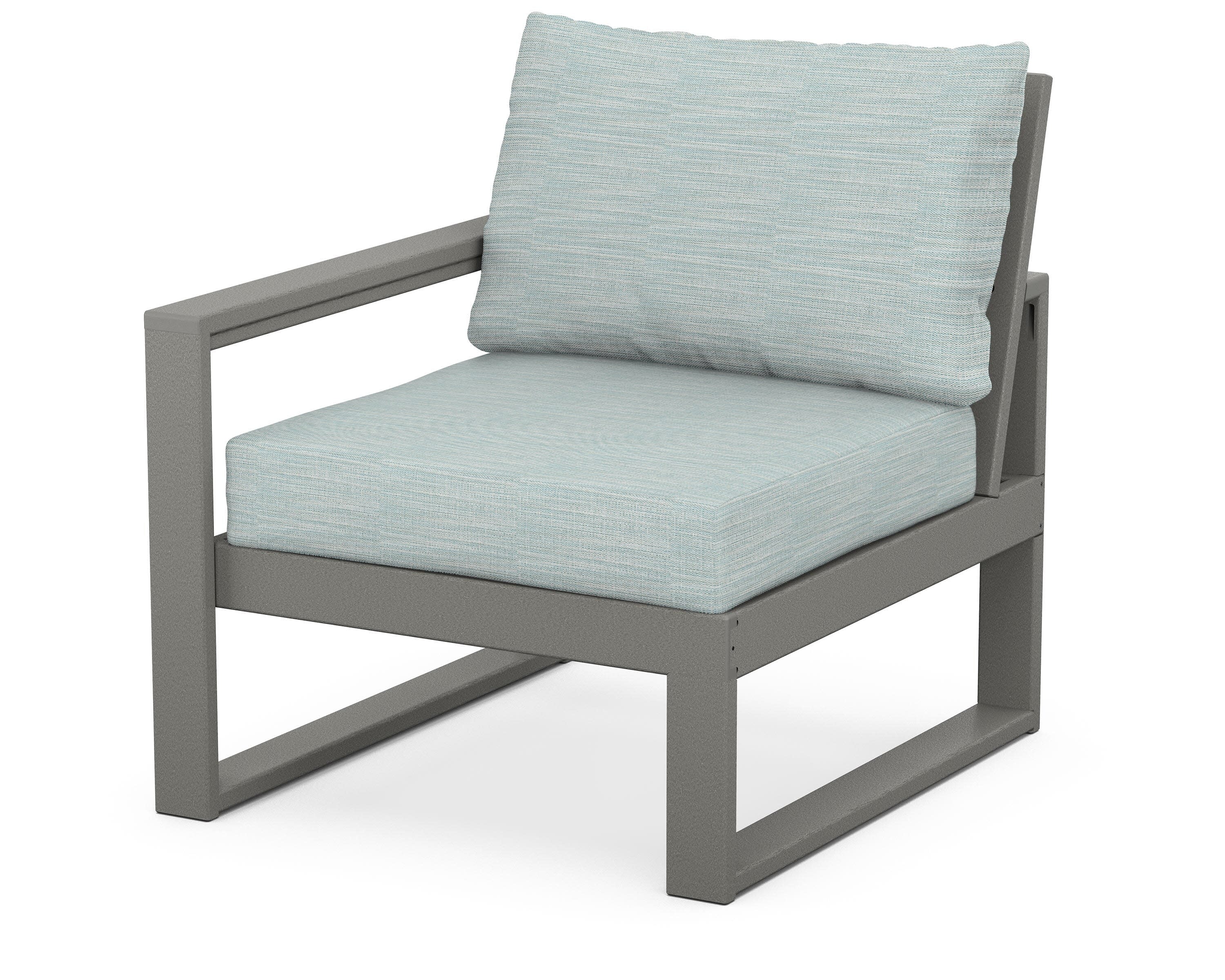 EDGE Modular Left Arm Chair in Slate Grey / Soothe Mist