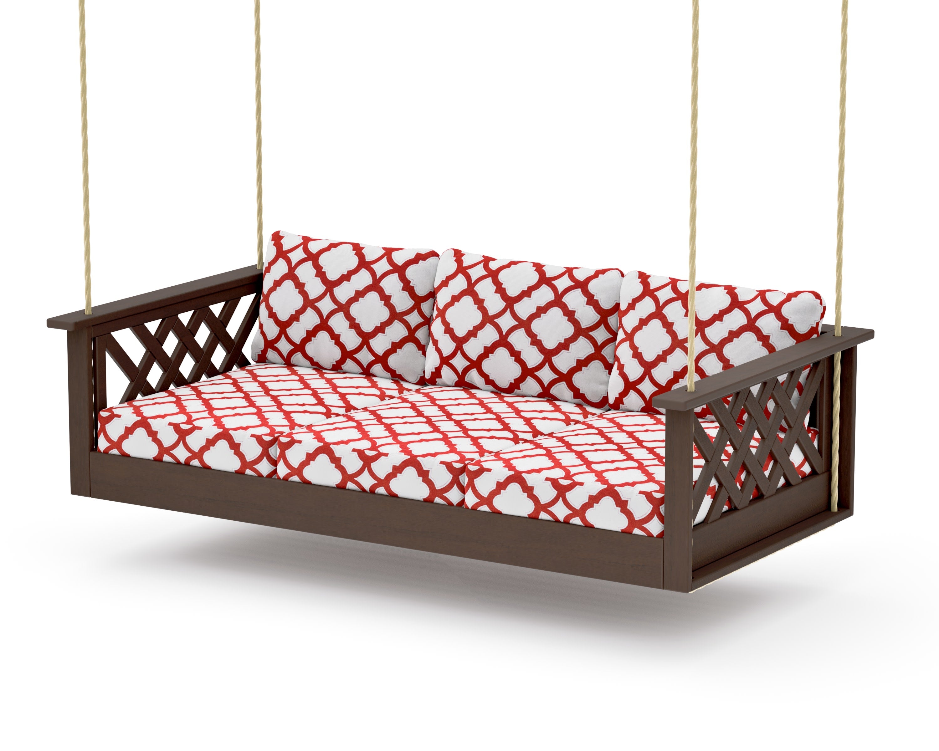 Wovendale Daybed Swing in Kona / Trellis Crimson