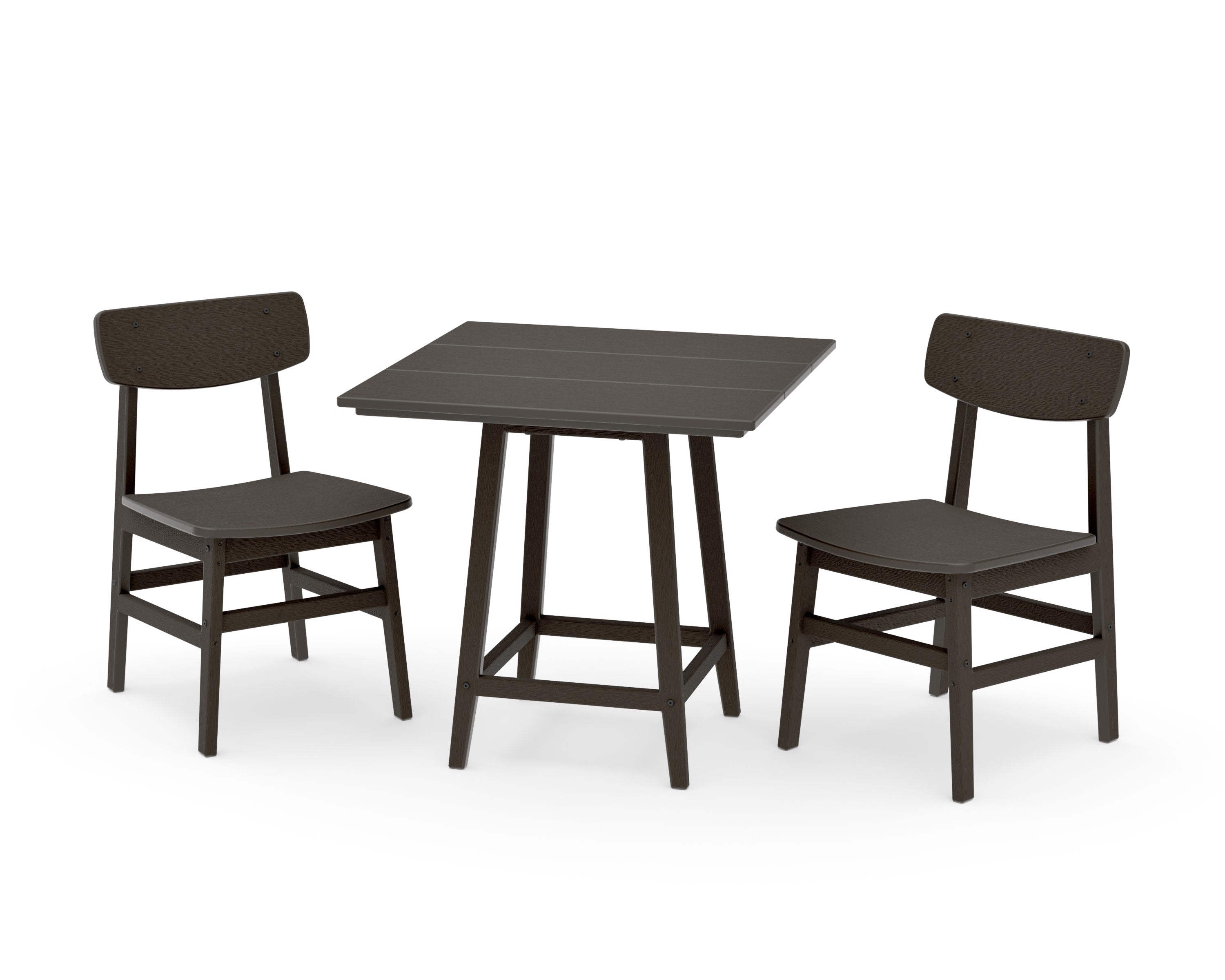 Modern Studio Urban Chair 3-Piece Bistro Dining Set in Vintage Coffee
