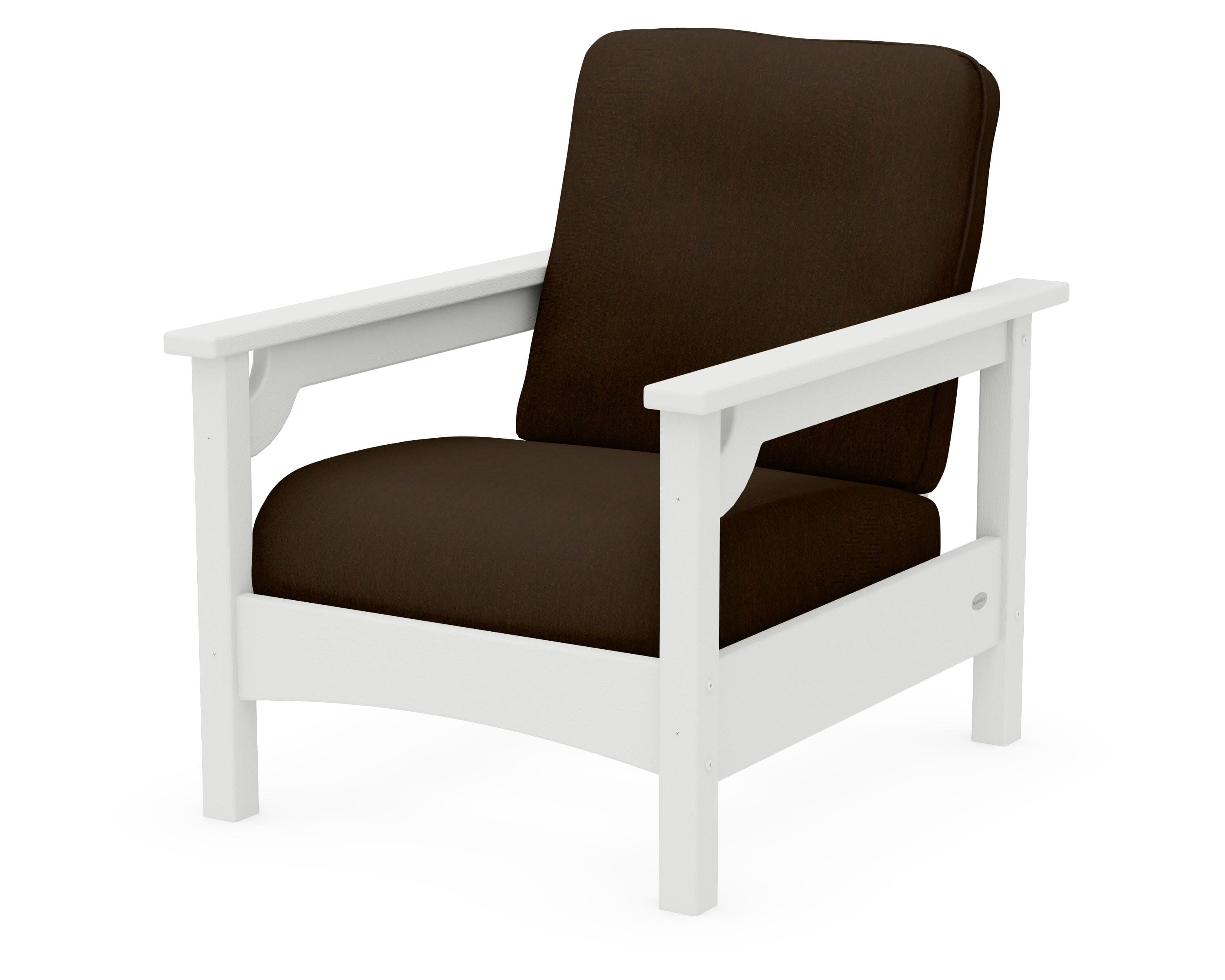 Club Chair in Vintage White / Canvas Java