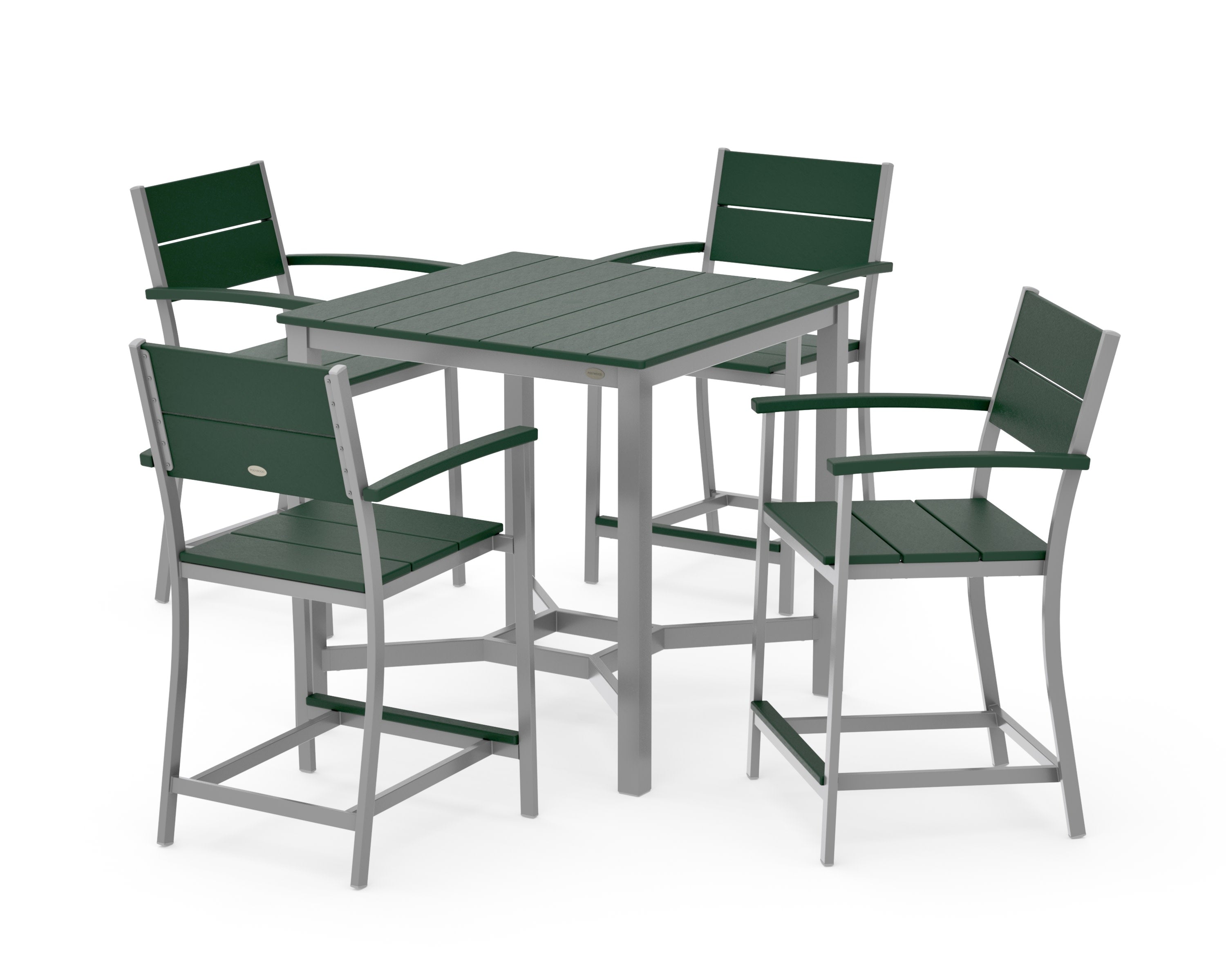 Main Street 5-Piece Counter Set in Silver / Green