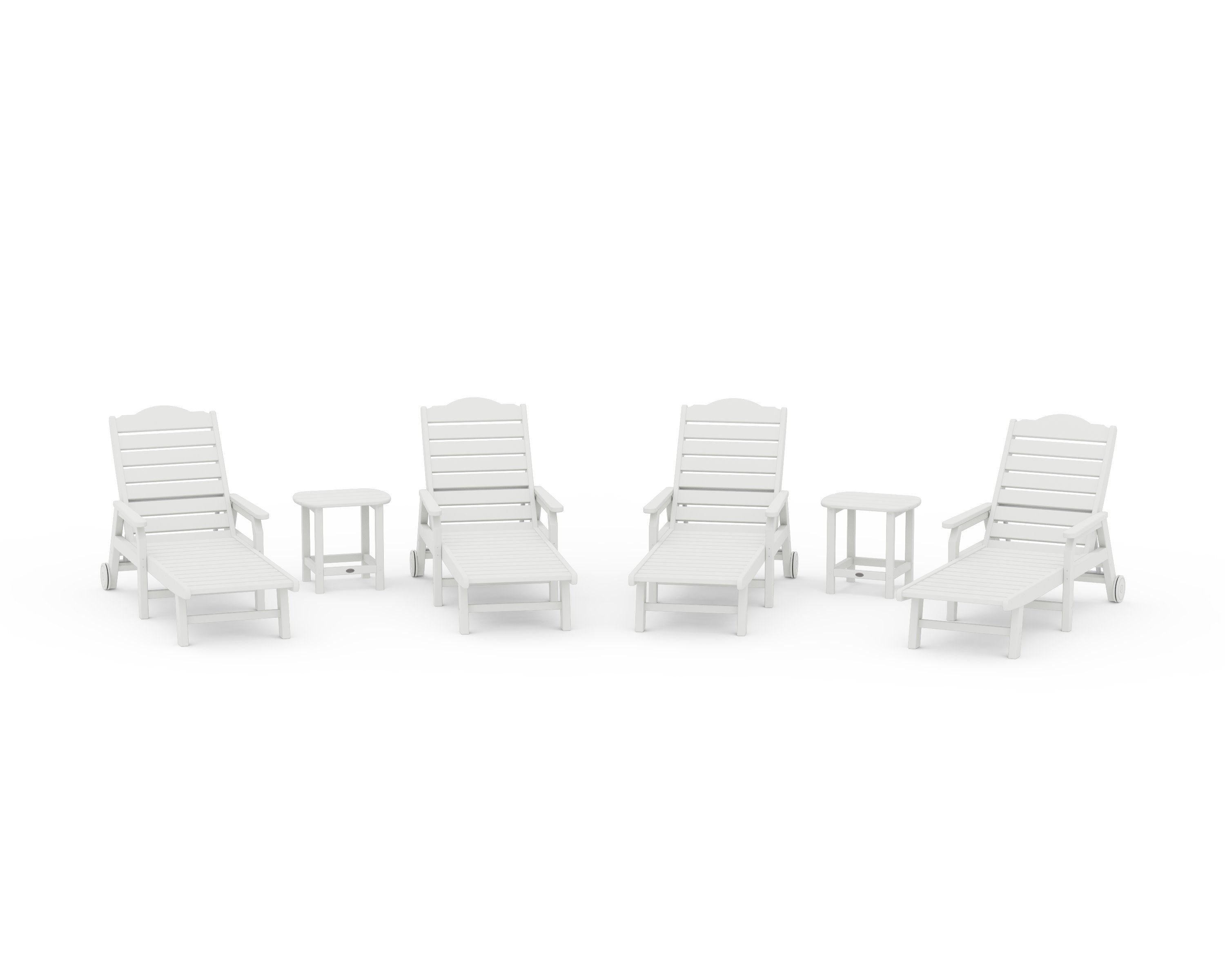 6-Piece Savannah Chaise Lounge Set in Vintage White