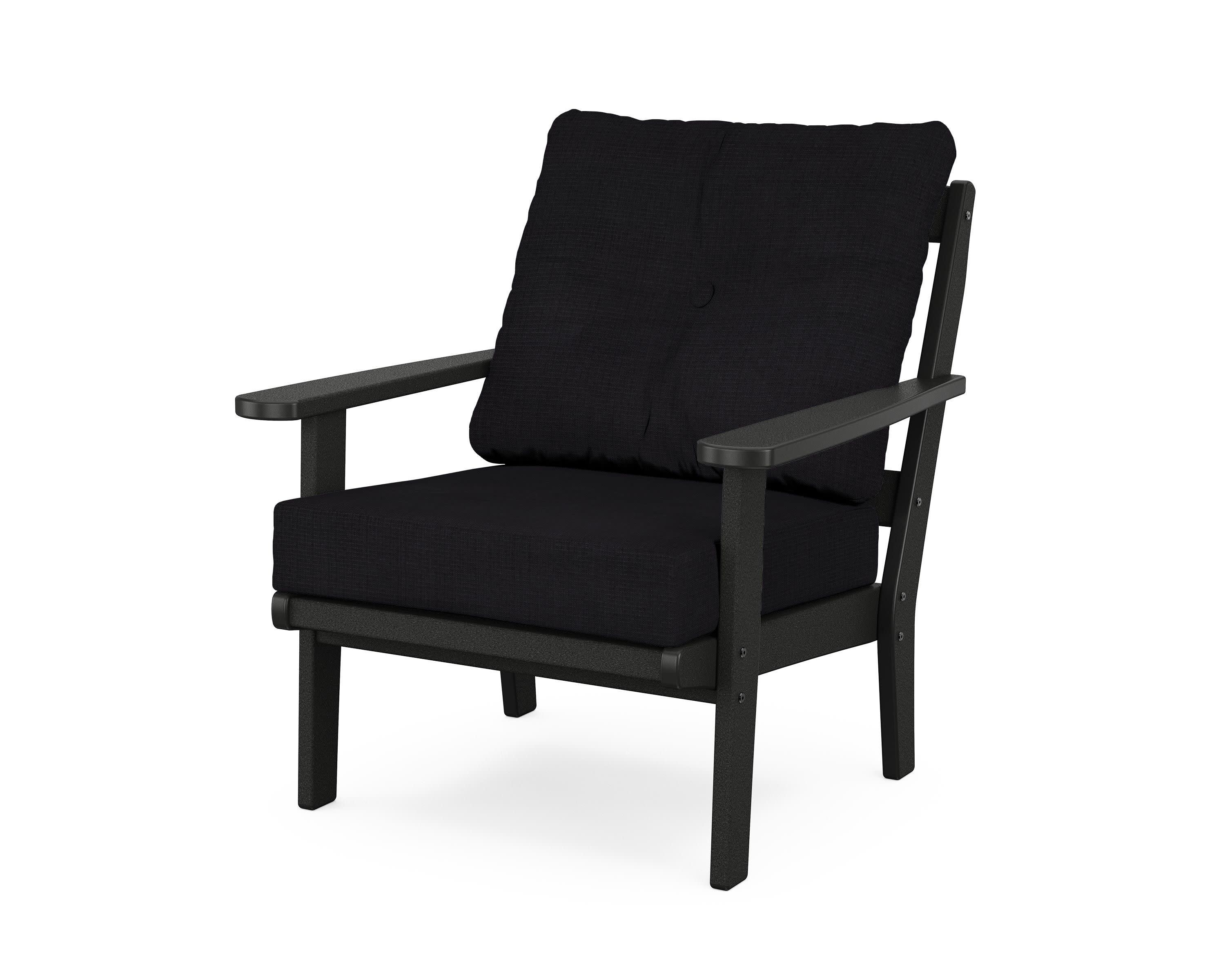 Mission Deep Seating Chair in Black / Midnight Linen
