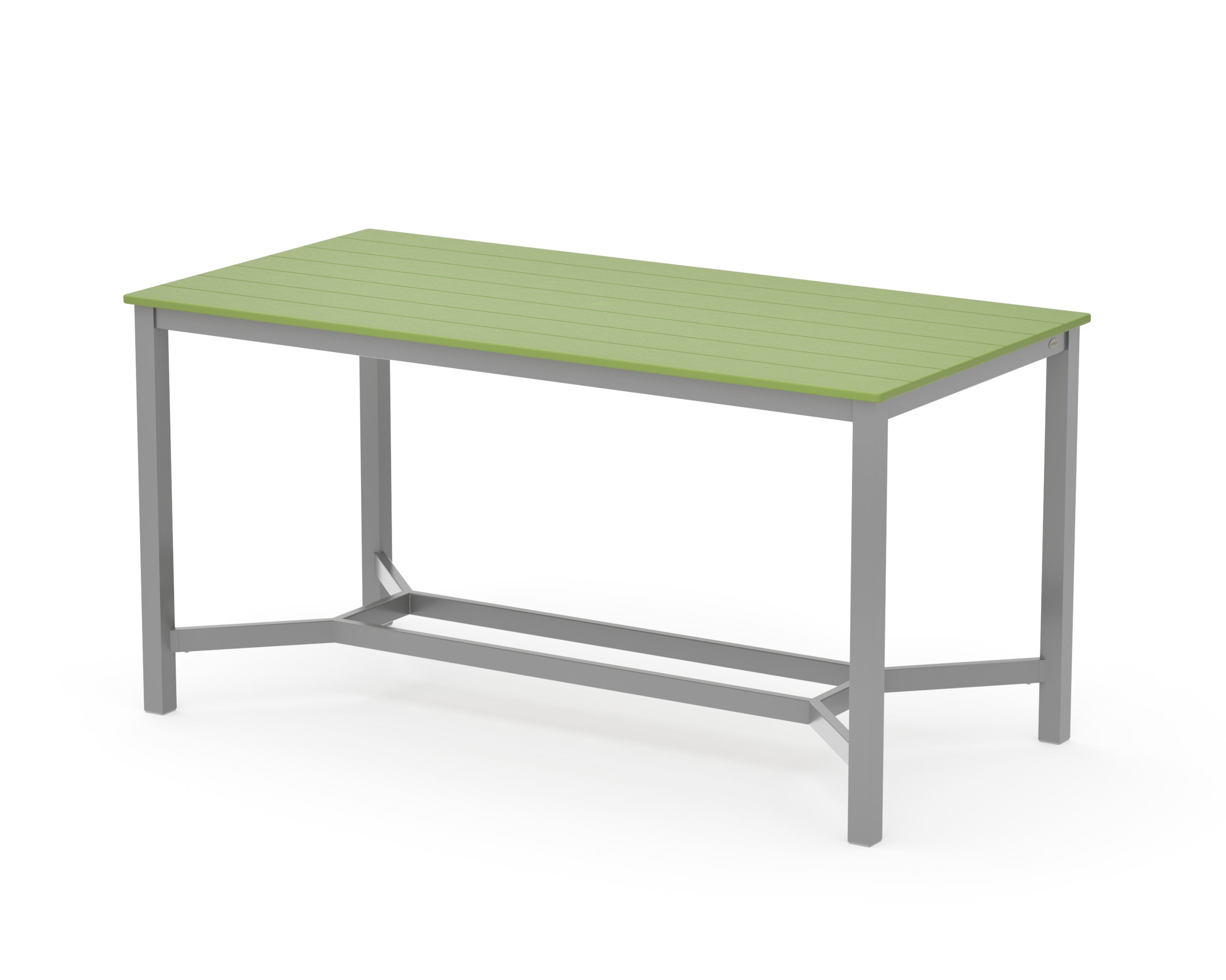 Main Street 36 x 72 Counter Table in Silver / Lime
