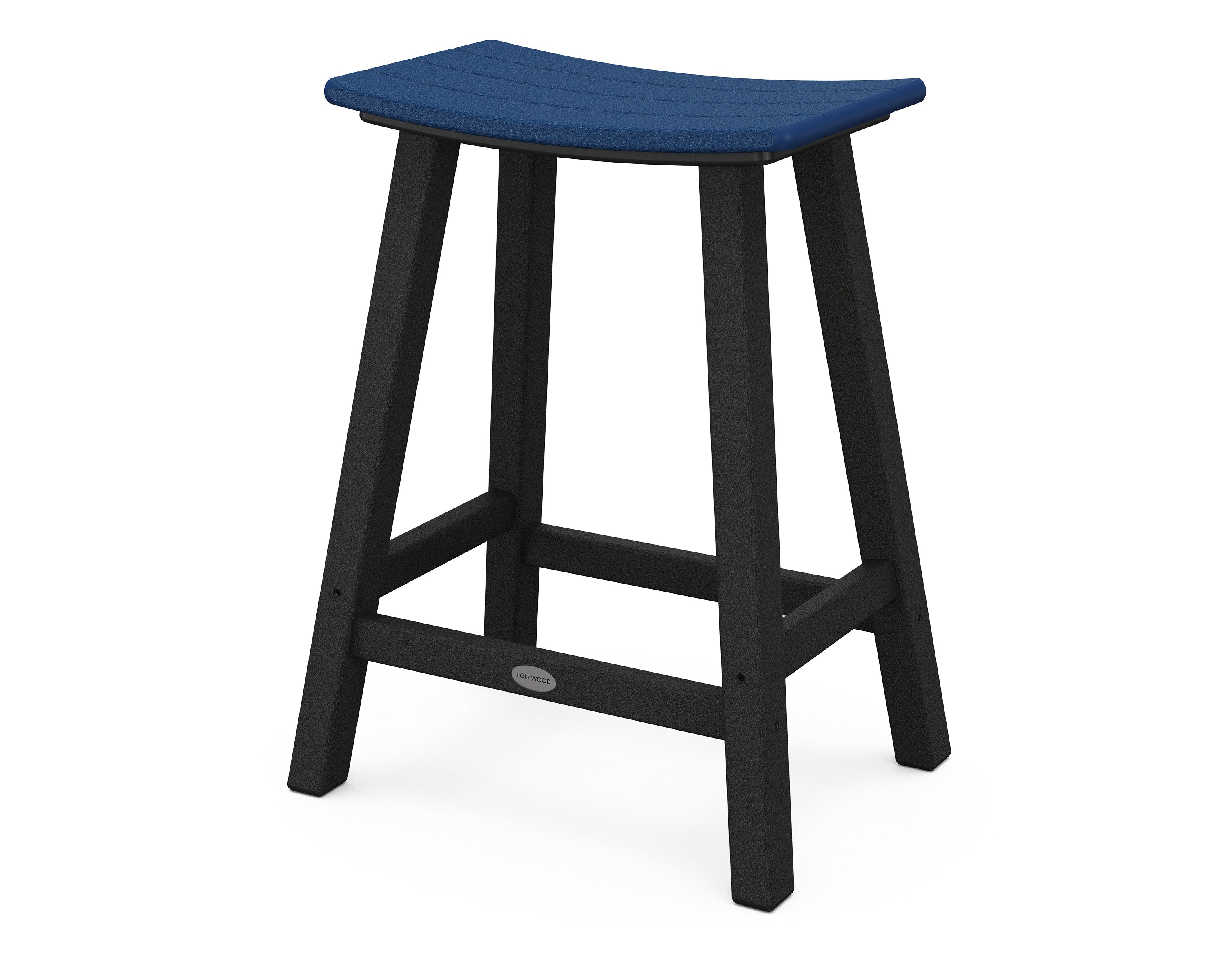 Contempo 24" Saddle Counter Stool in Black / Navy