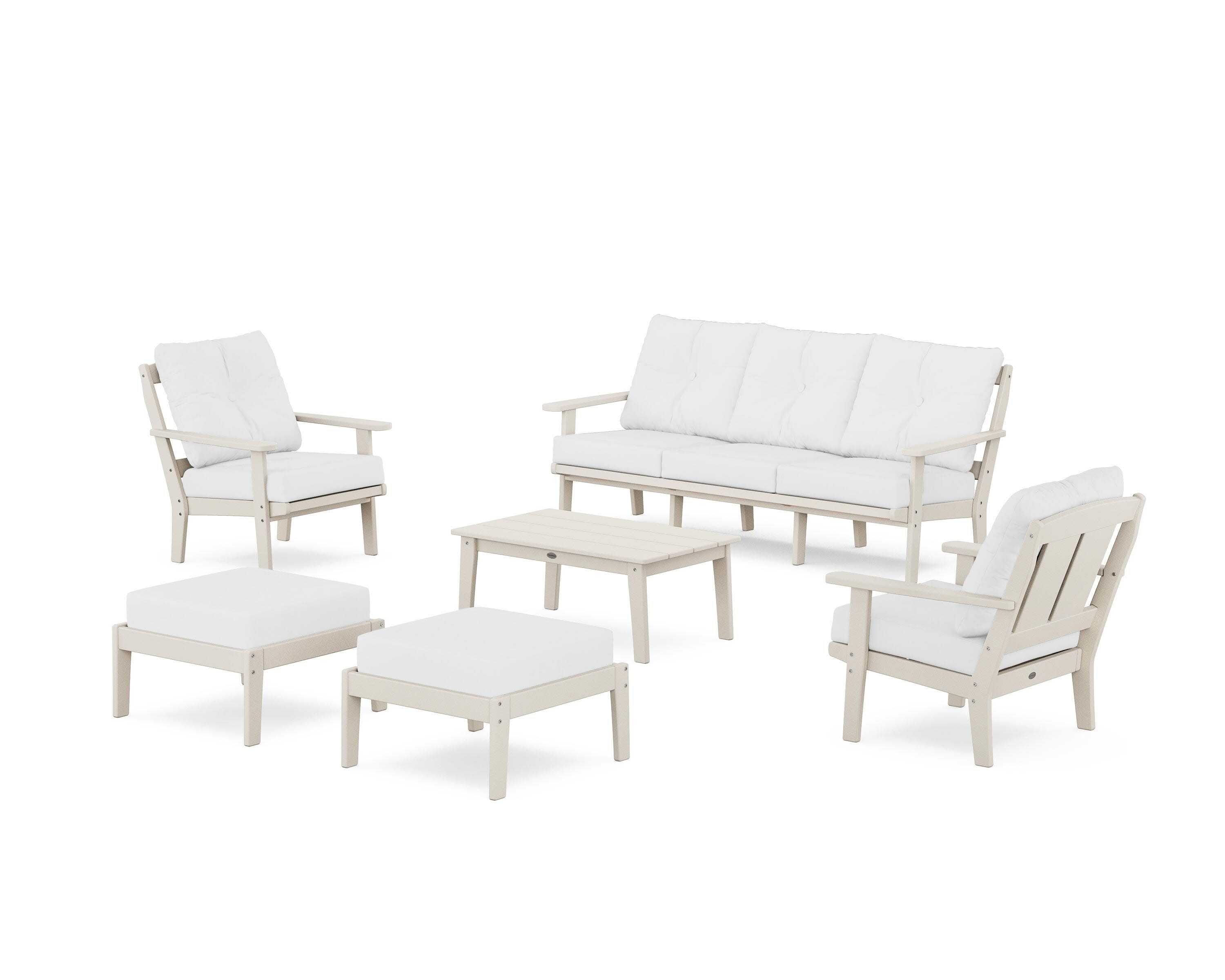 Mission 6-Piece Lounge Sofa Set in Sand / Natural