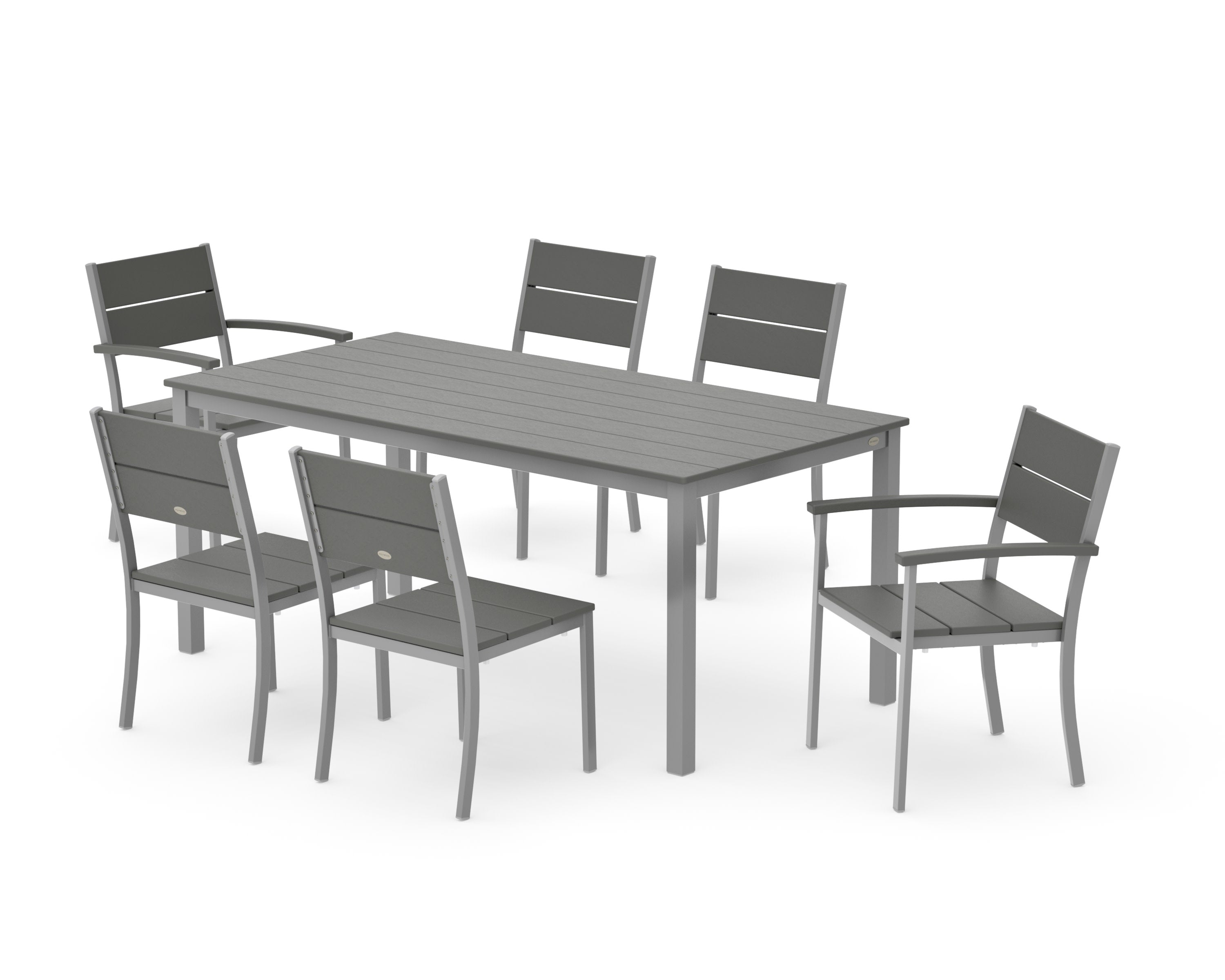 Main Street 7-Piece Dining Set in Silver / Slate Grey