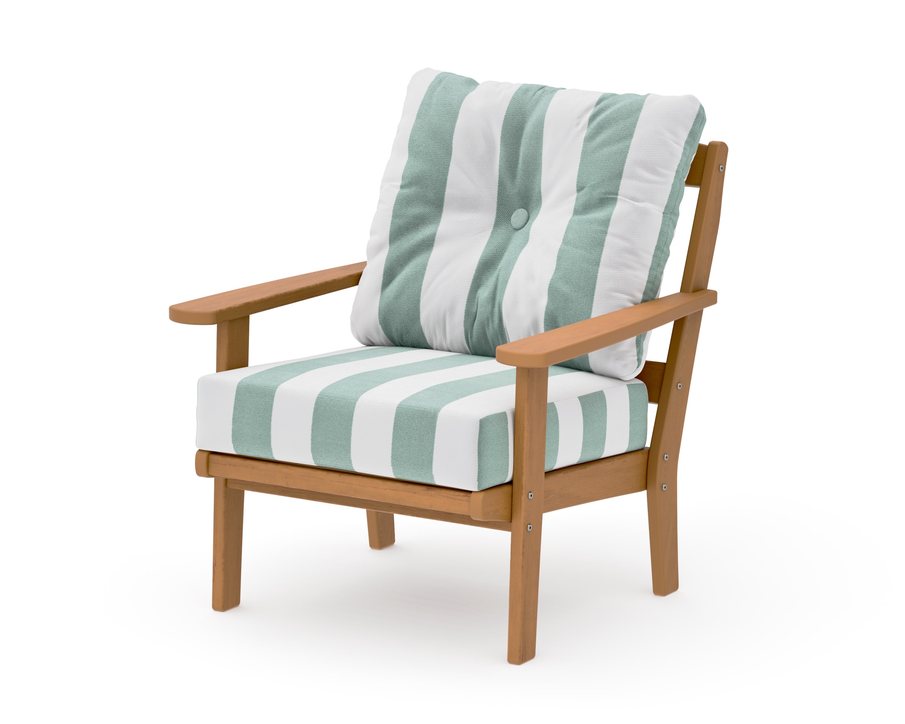 Mission Deep Seating Chair in Natural / Cabana Stripe Glacier Spa