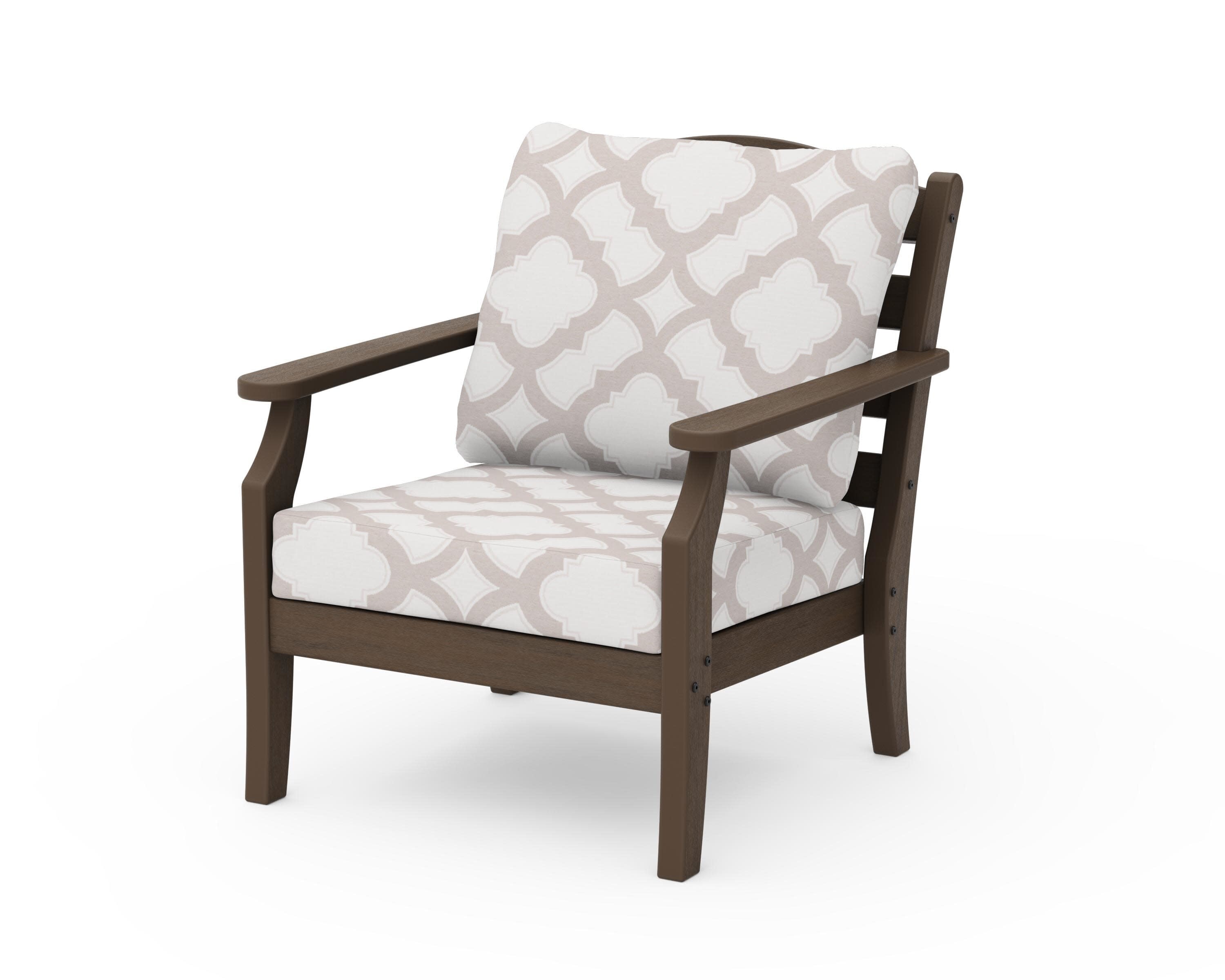 Savannah Deep Seating Chair in Kona / Trellis Dune Burlap