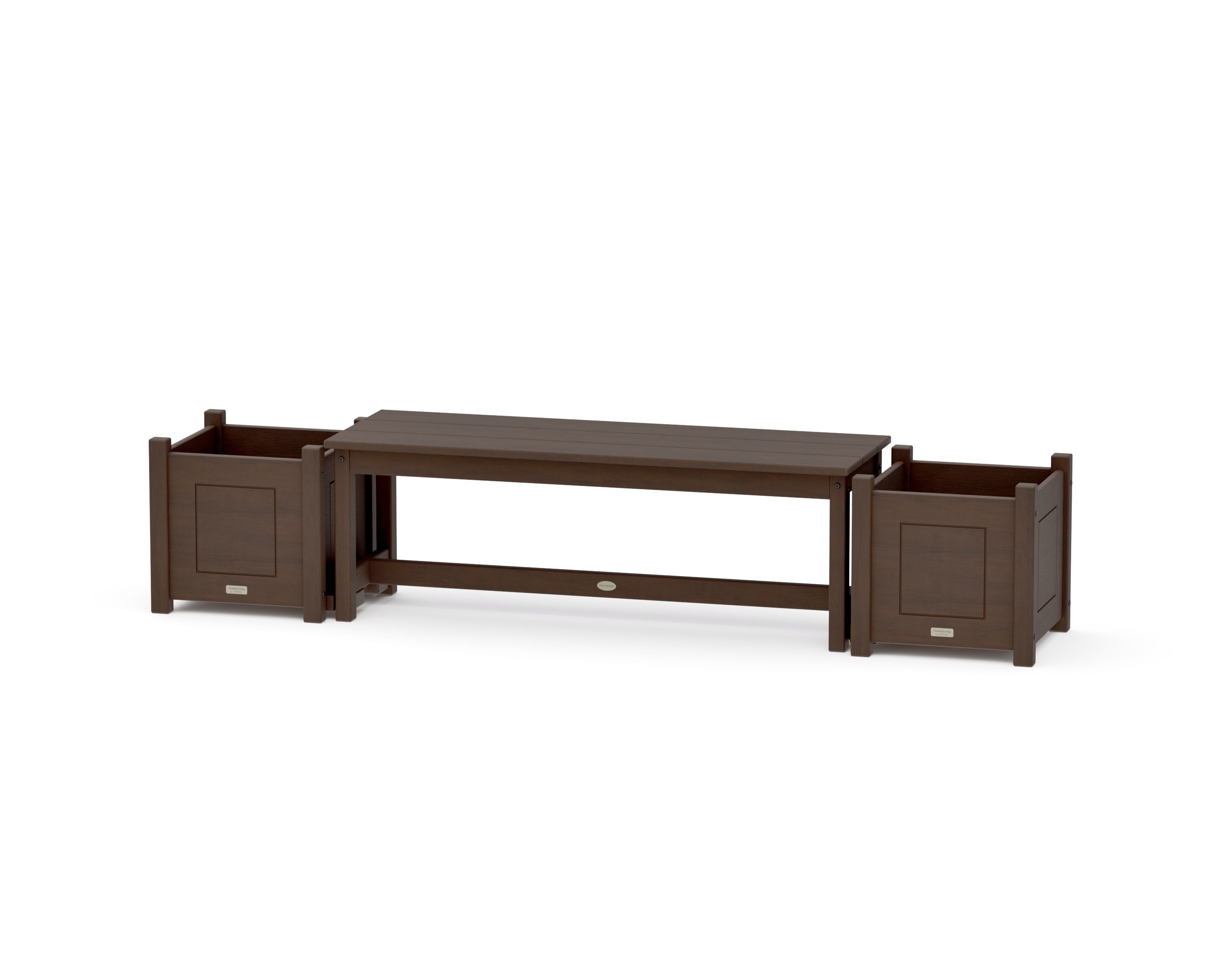 48" Country Living Straight Planter Bench Set in Kona