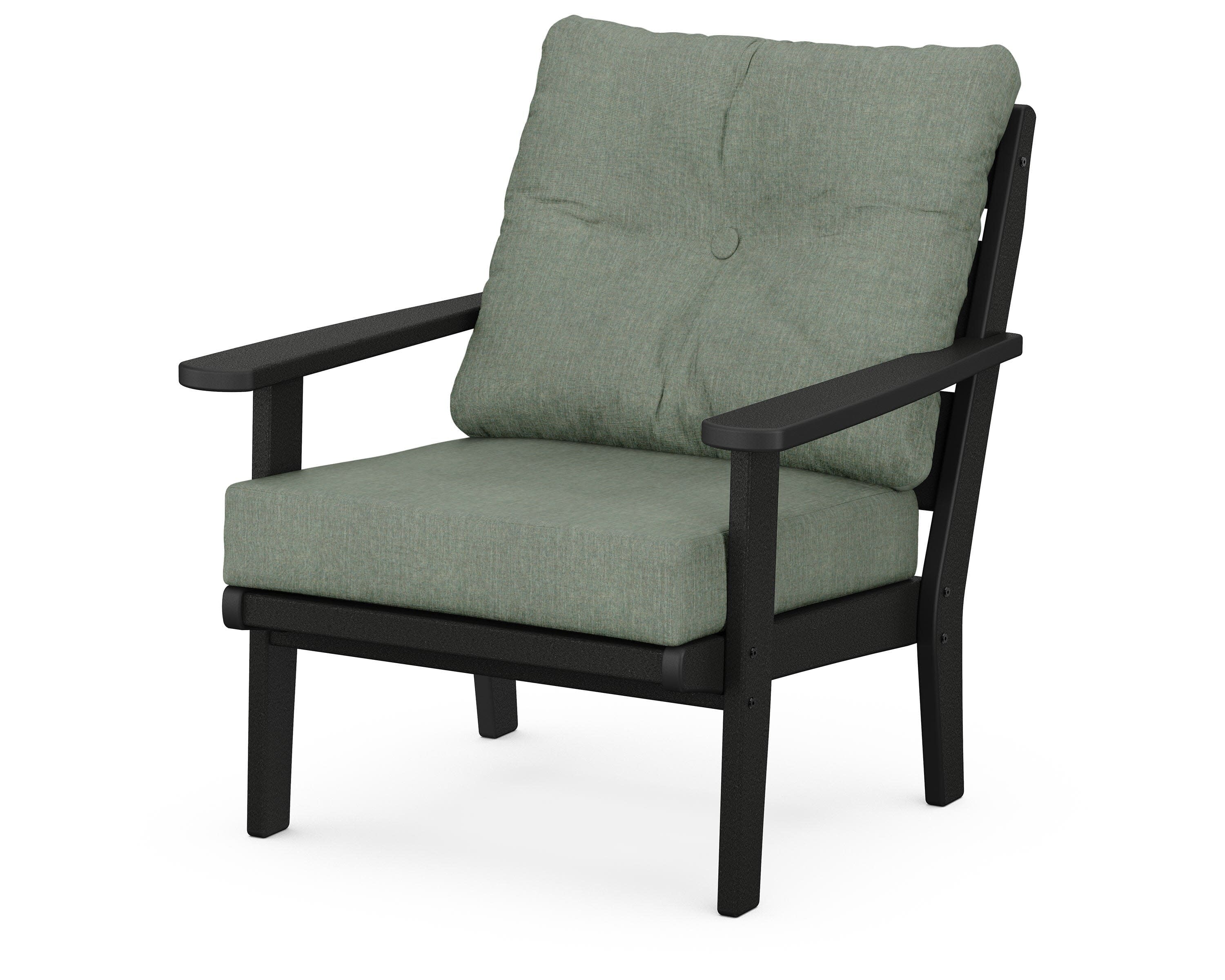 Lakeside Deep Seating Chair in Black / Cast Sage