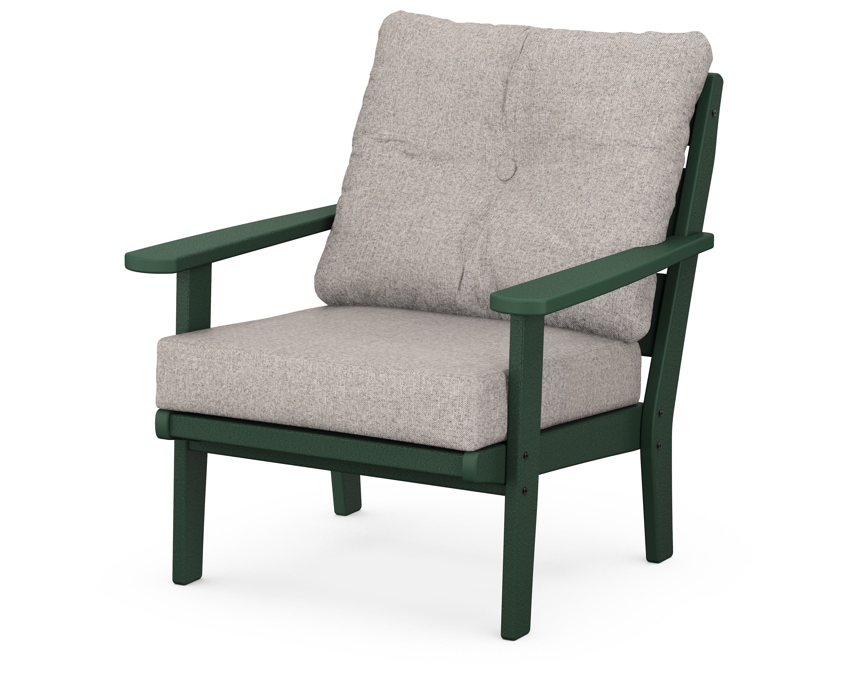 Lakeside Deep Seating Chair in Green / Weathered Tweed