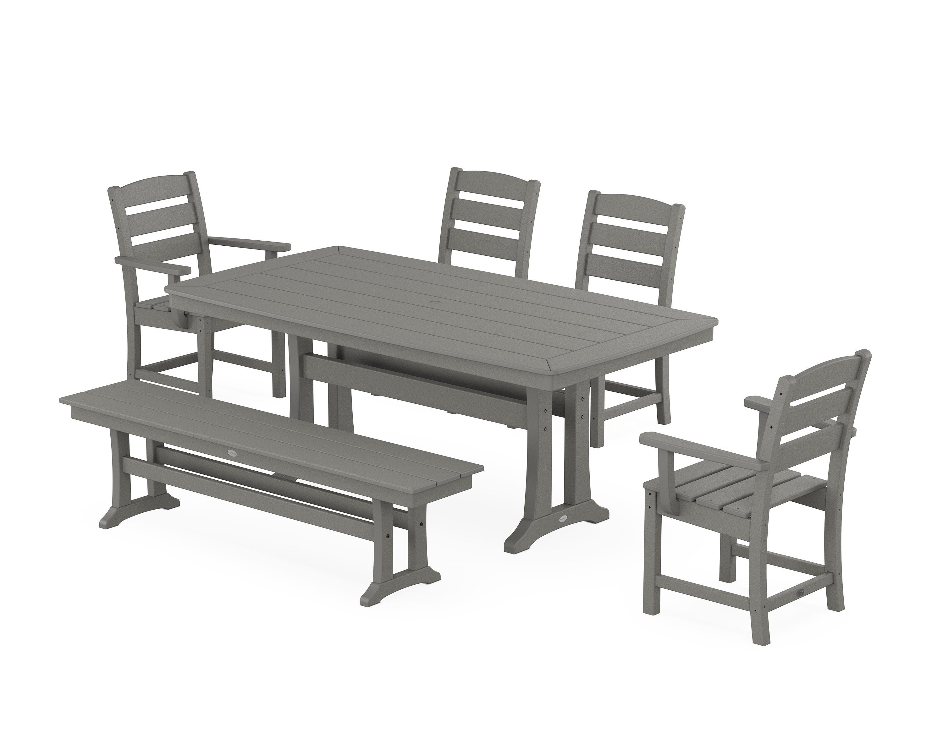 Lakeside 6-Piece Dining Set with Trestle Legs in Slate Grey