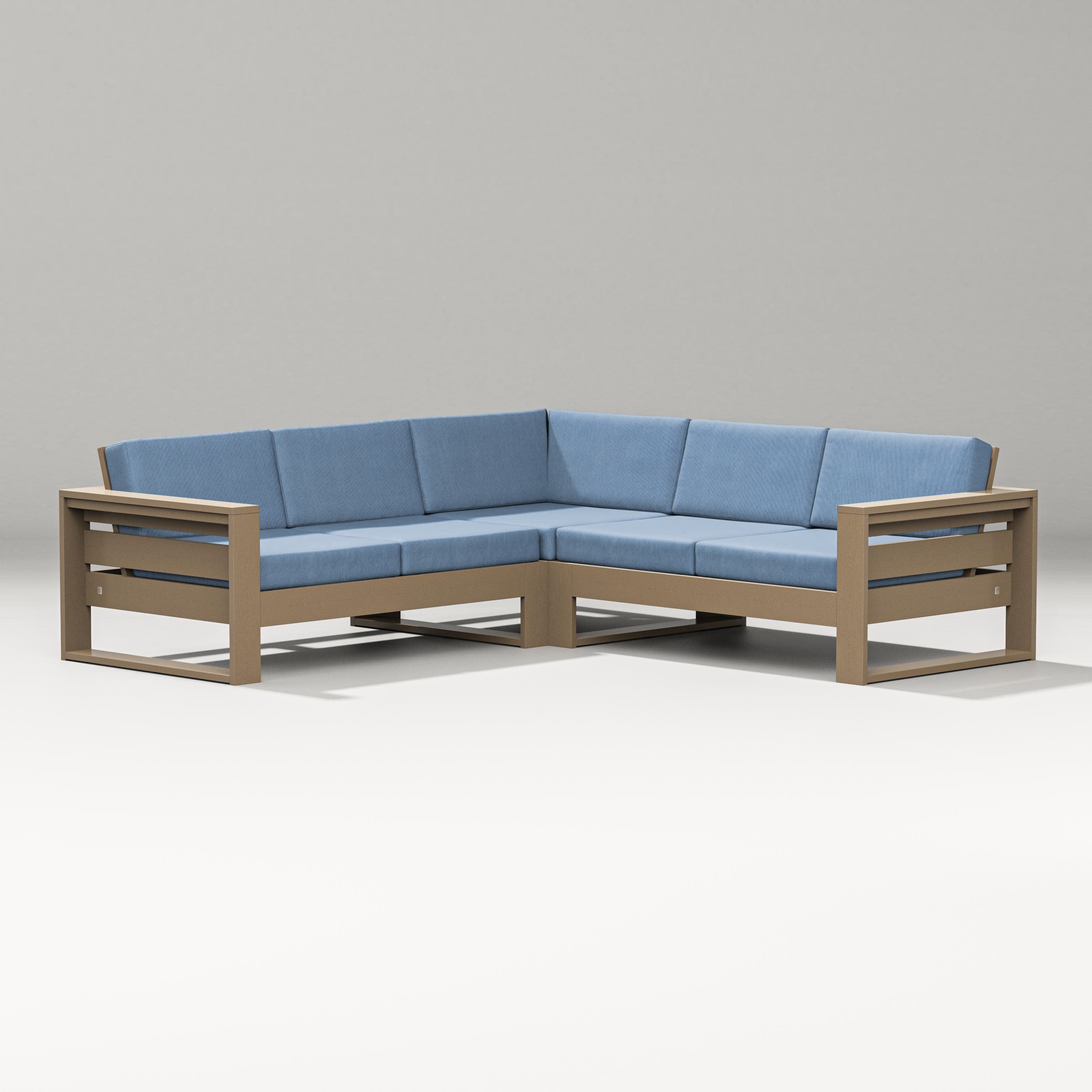 Latitude Corner Sectional in Vintage Sahara / Sky Blue