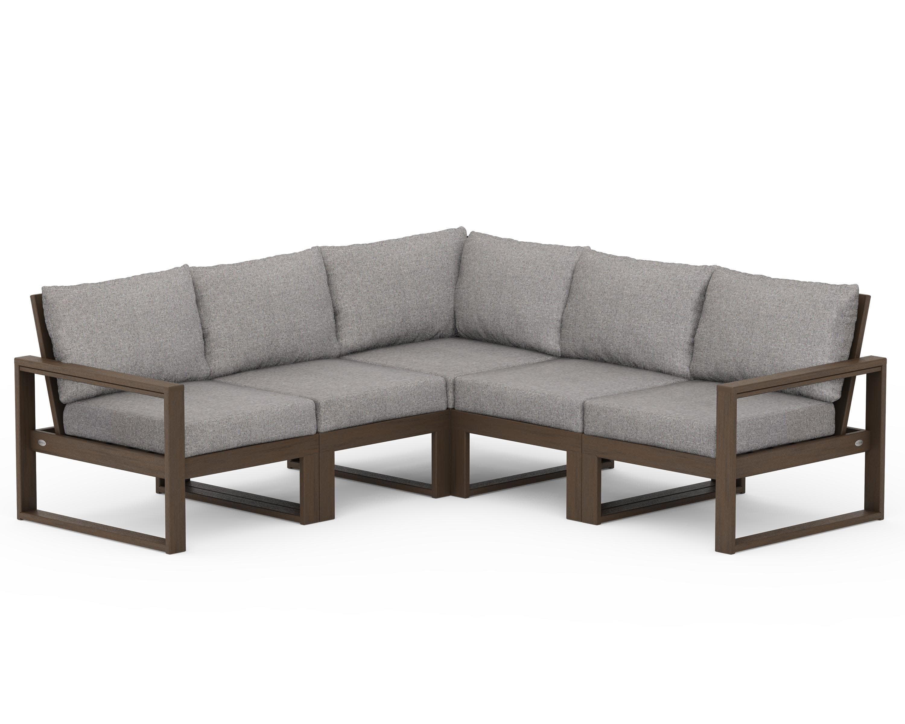 EDGE 5-Piece Modular Deep Seating Set in Kona / Grey Mist