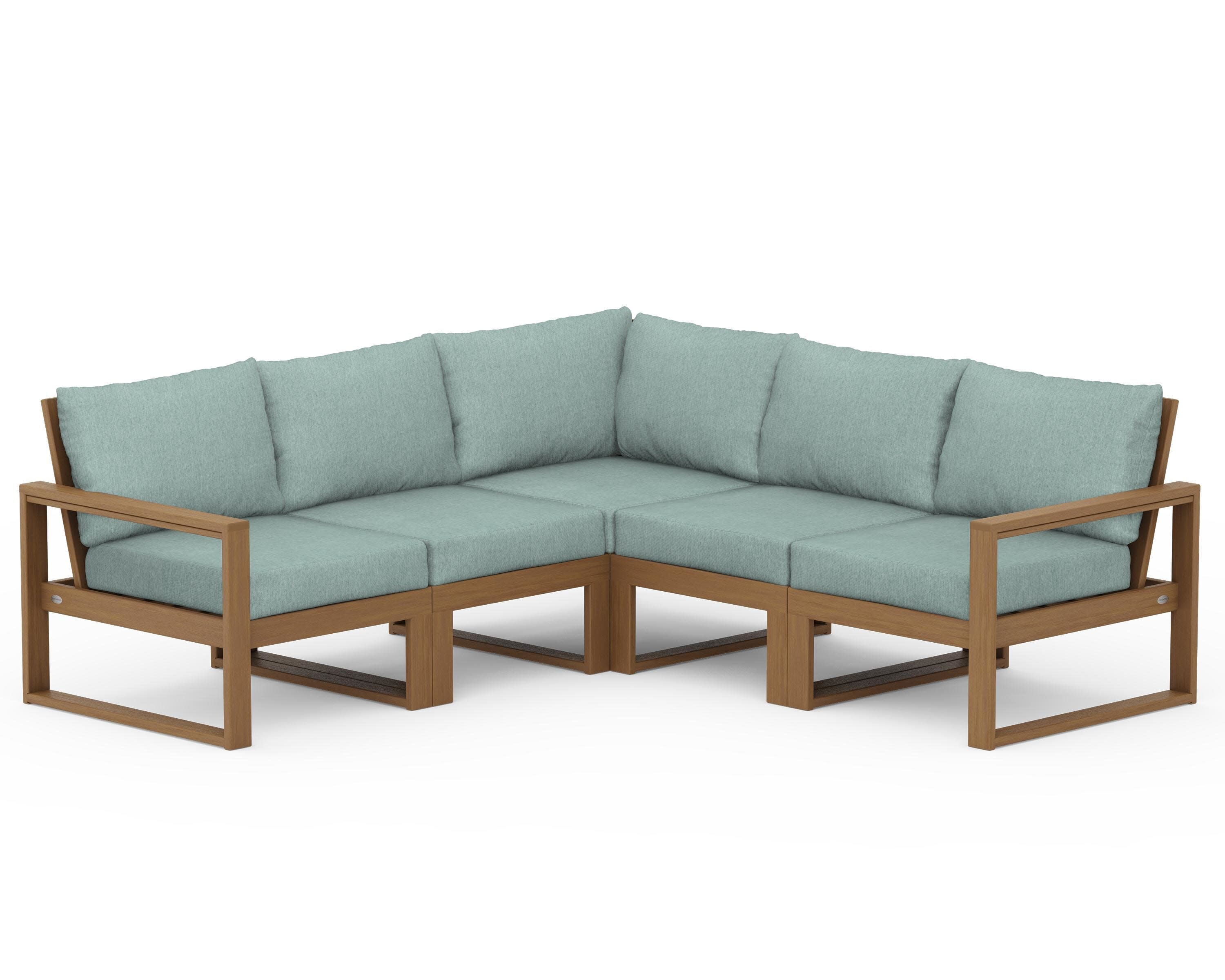 EDGE 5-Piece Modular Deep Seating Set in Natural / Glacier Spa