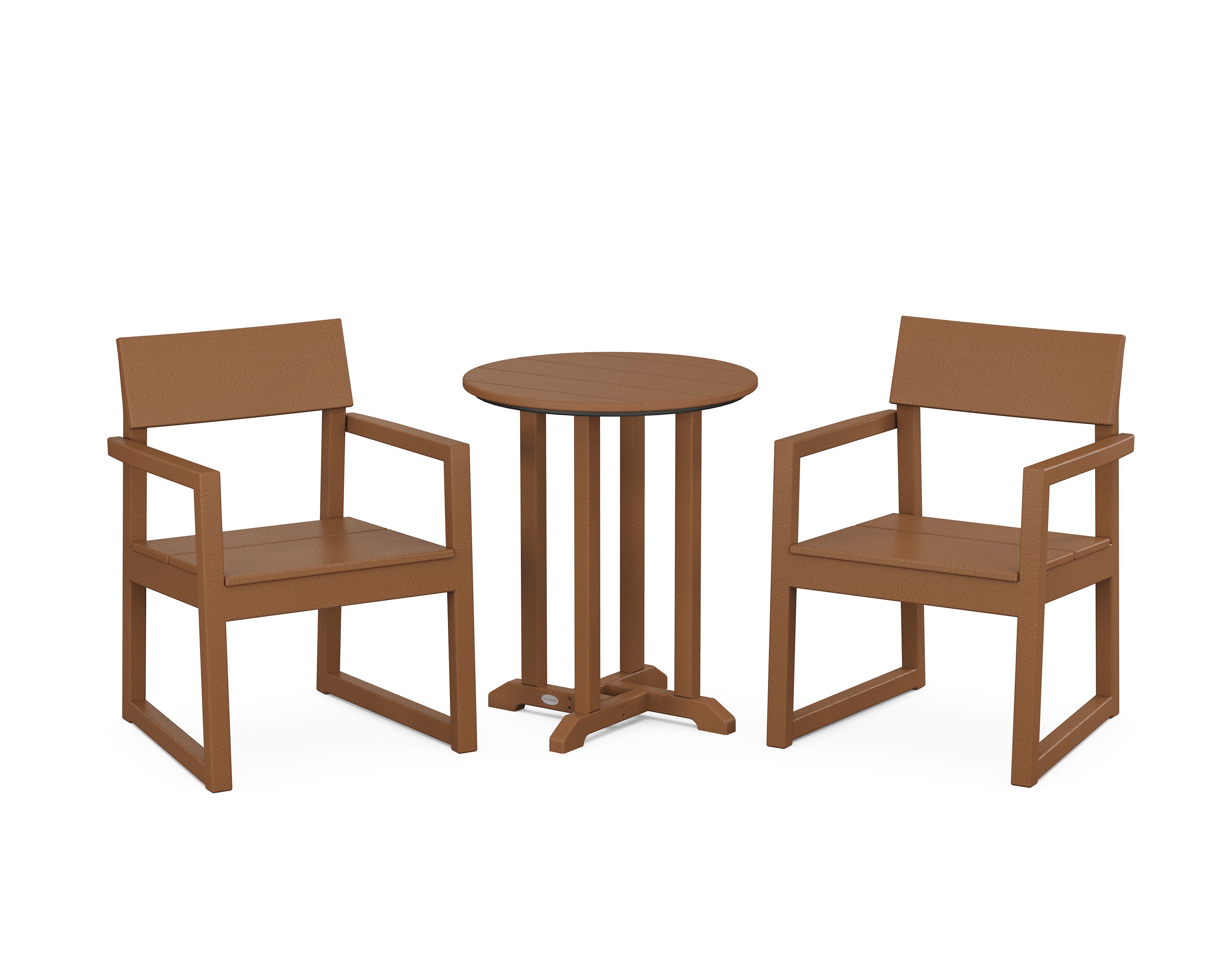 EDGE 3-Piece Round Bistro Dining Set in Teak