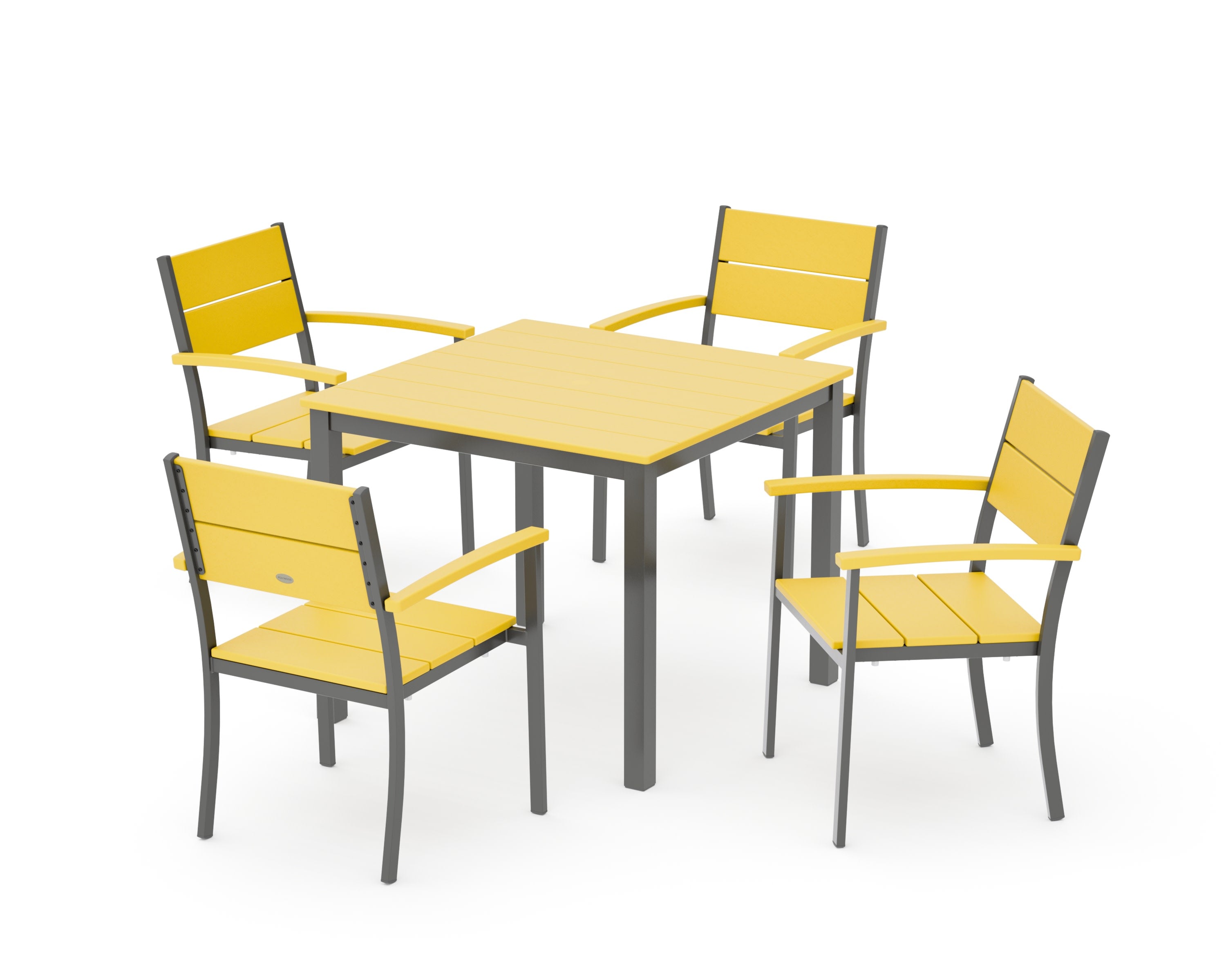 Main Street 5-Piece Dining Set in Charcoal / Lemon
