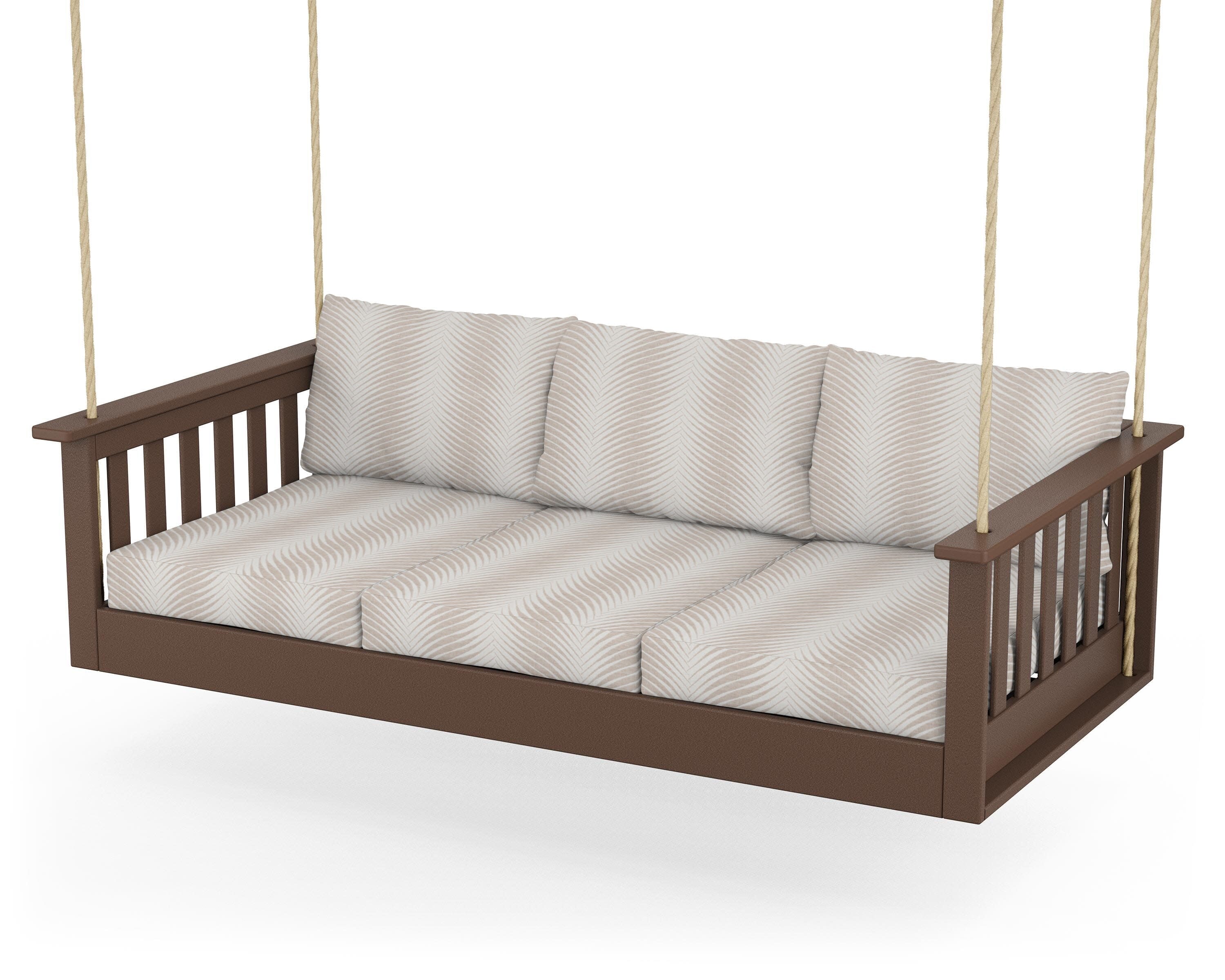 Vineyard Daybed Swing in Mahogany / Clock Out Cloud