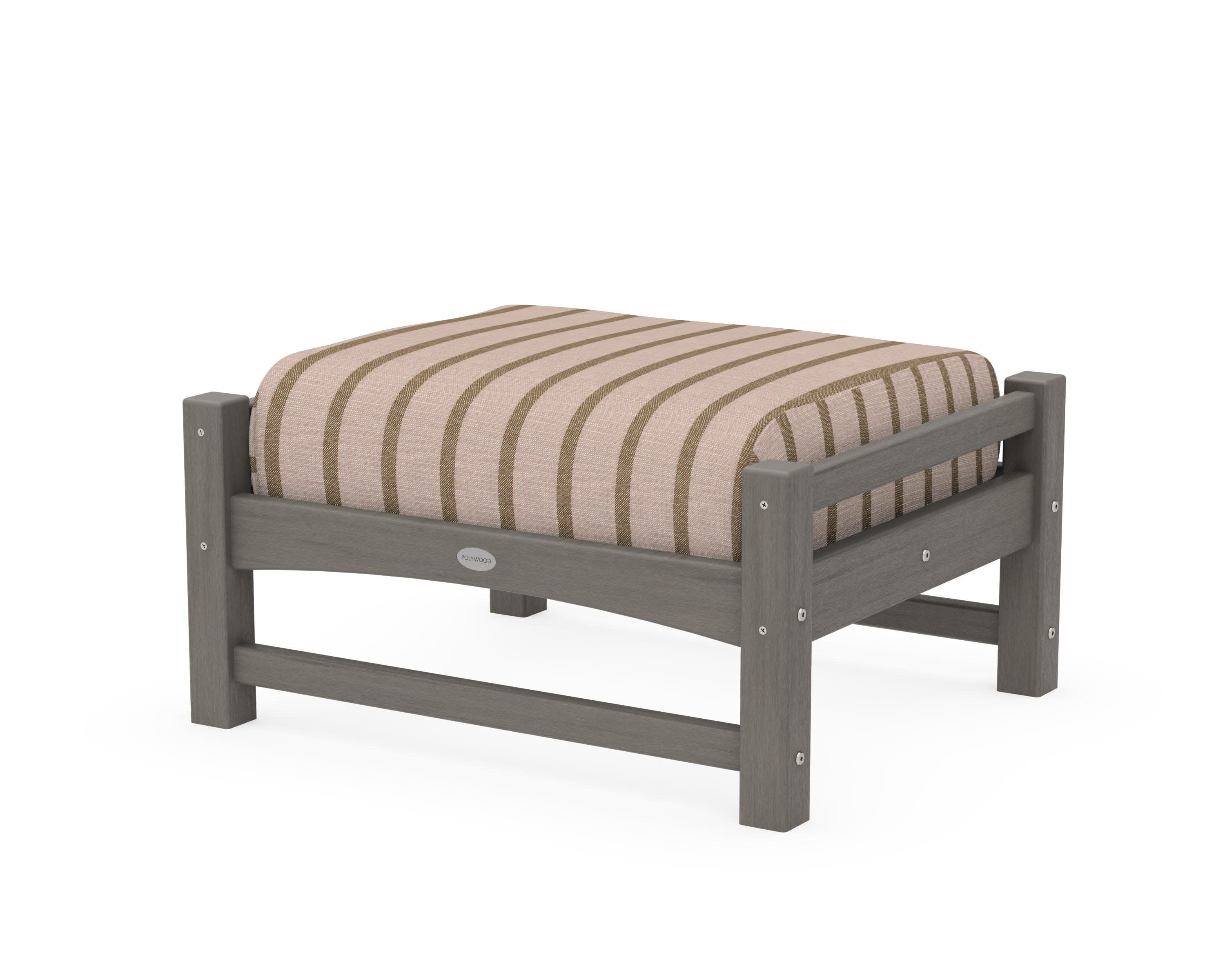 Club Ottoman in Driftwood / Unwind Cameo