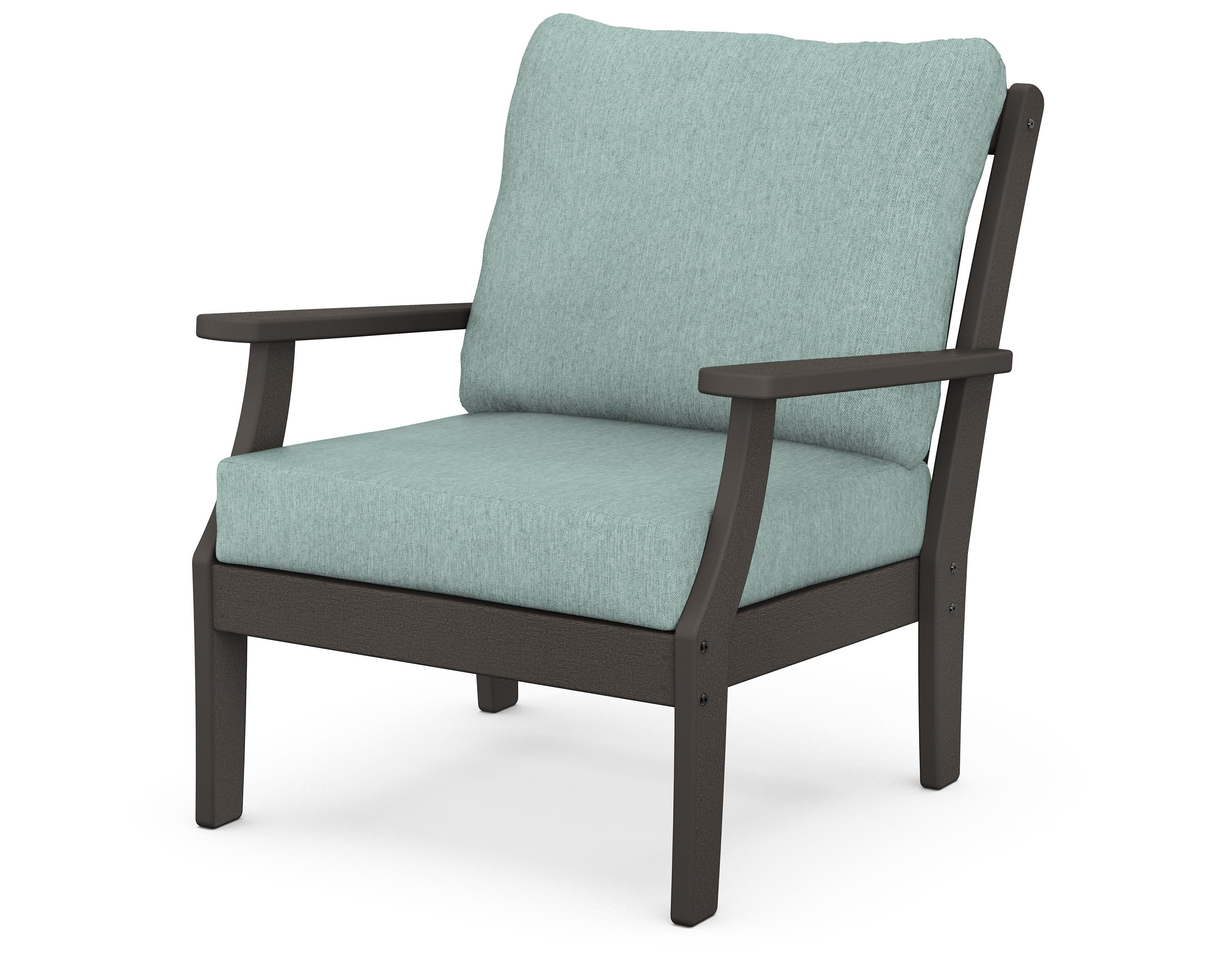 Braxton Deep Seating Chair in Vintage Coffee / Glacier Spa