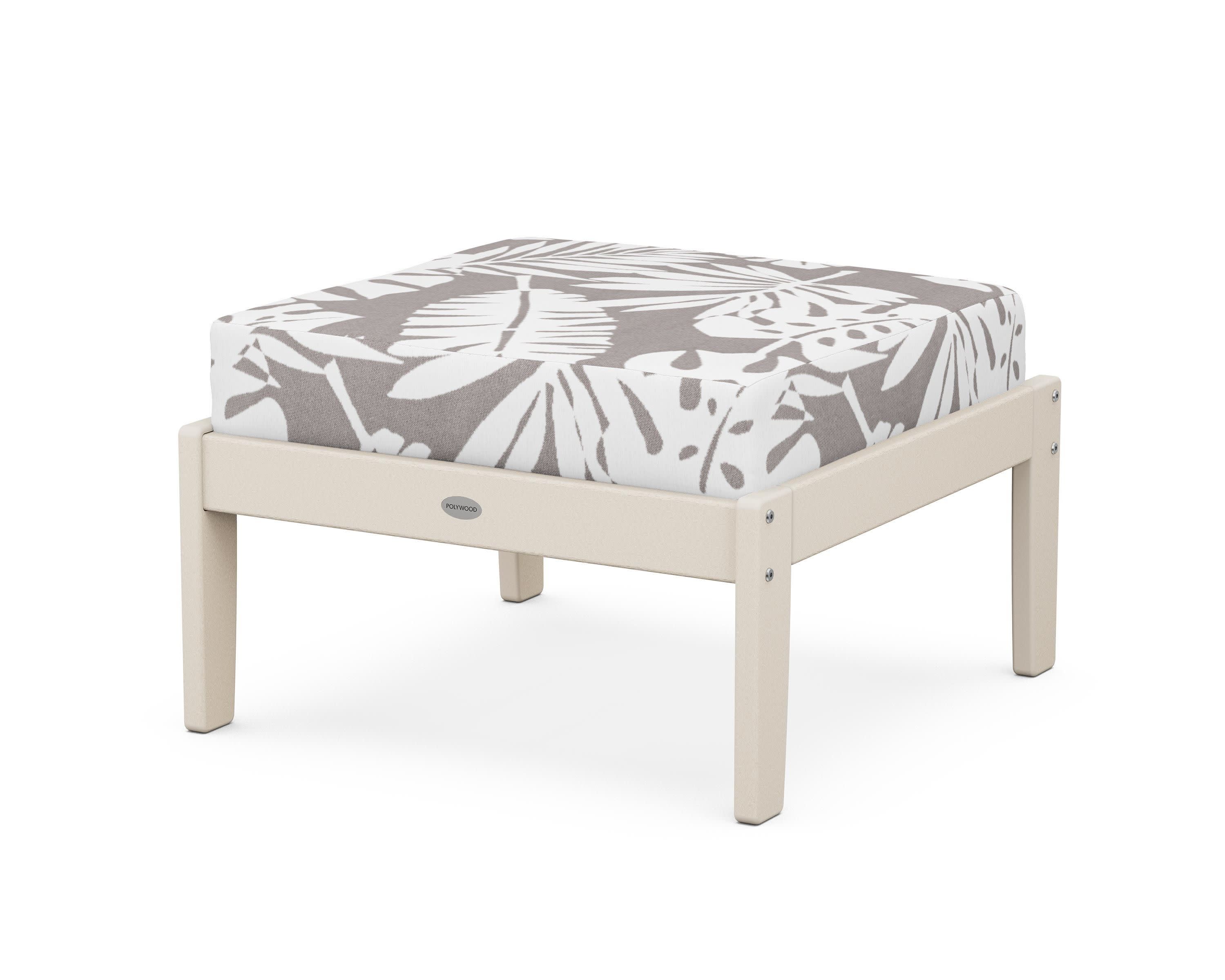 Braxton Deep Seating Ottoman in Sand / Leaf Grey Mist