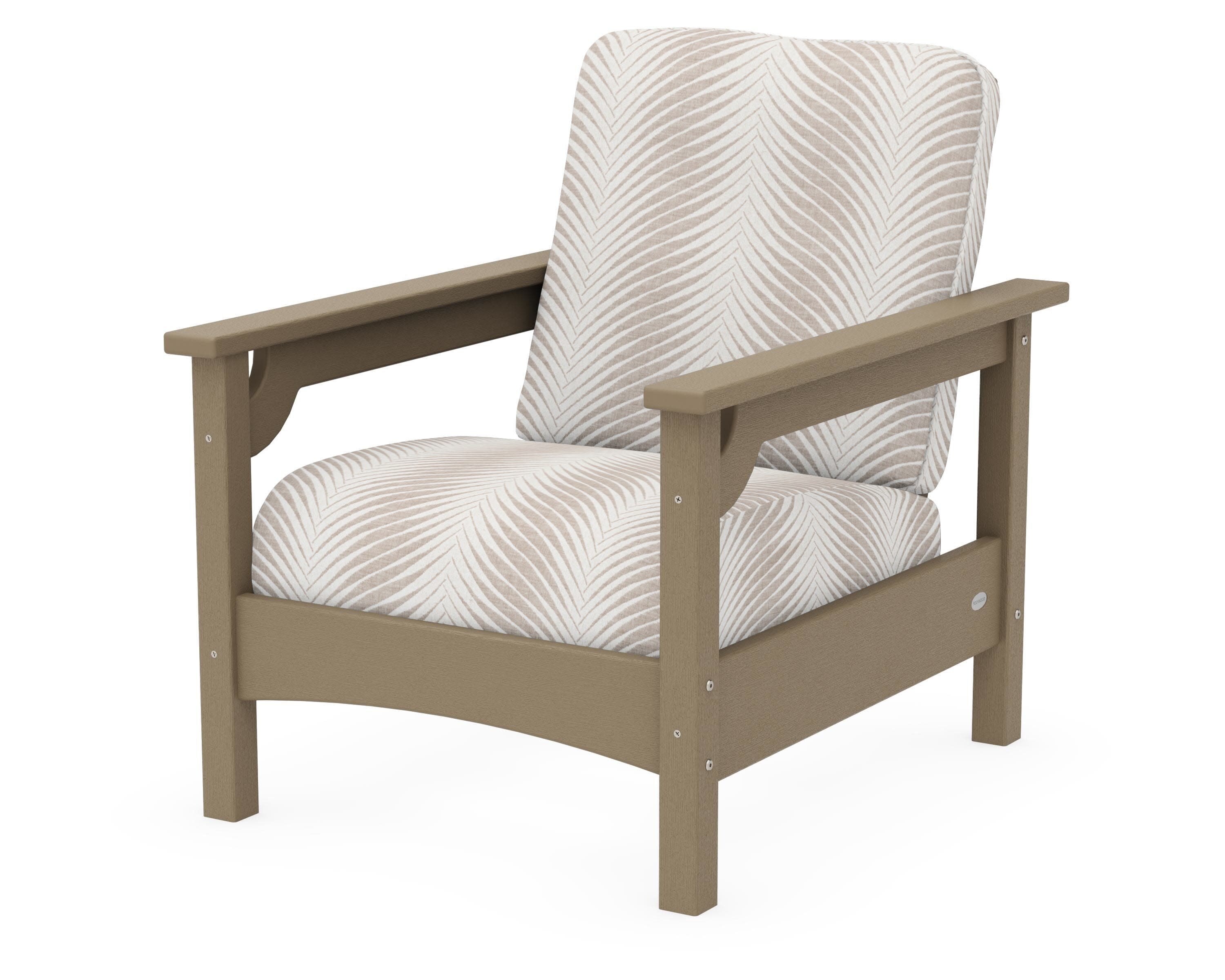 Club Chair in Vintage Sahara / Clock Out Cloud