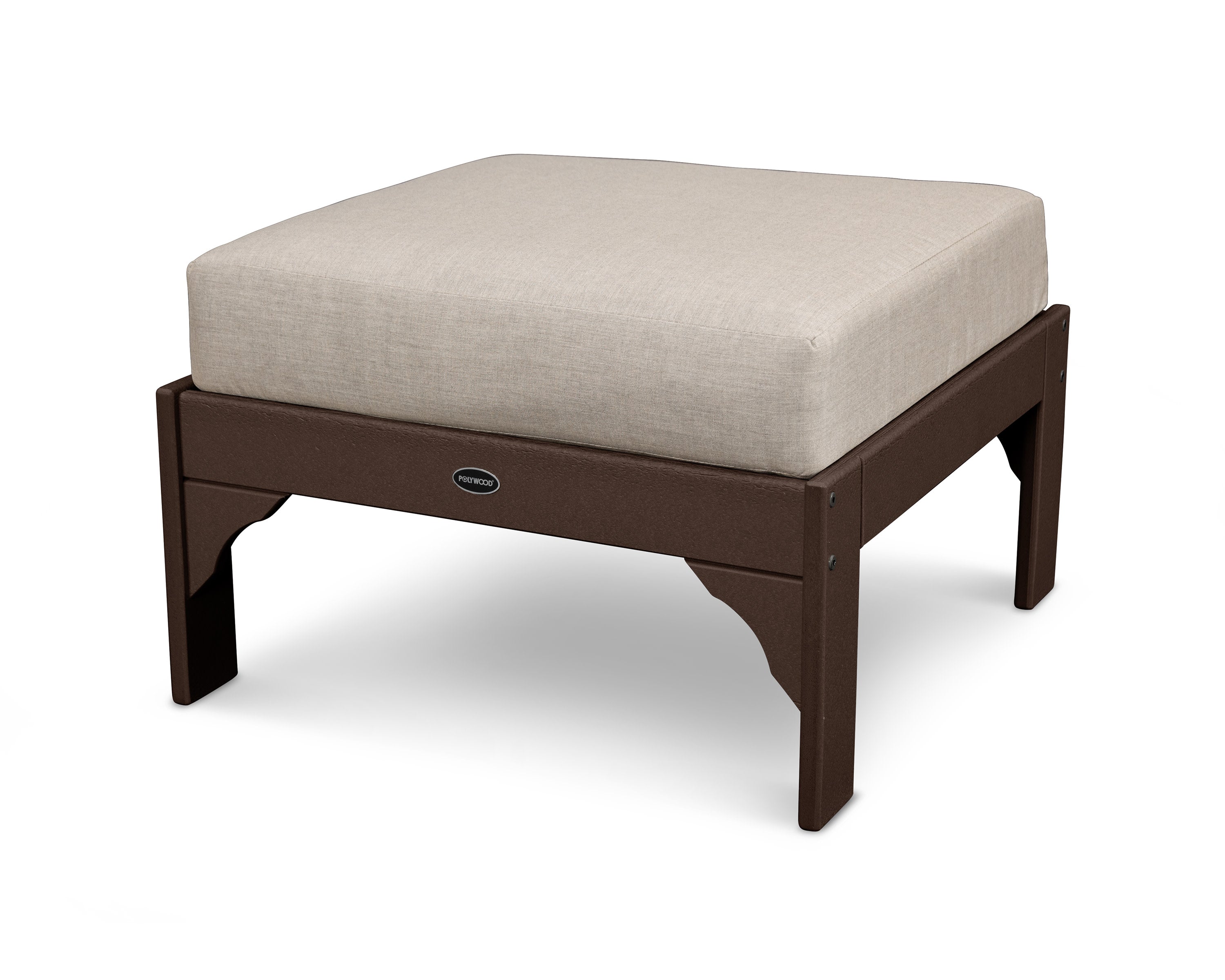 Vineyard Deep Seating Ottoman in Mahogany / Cast Ash
