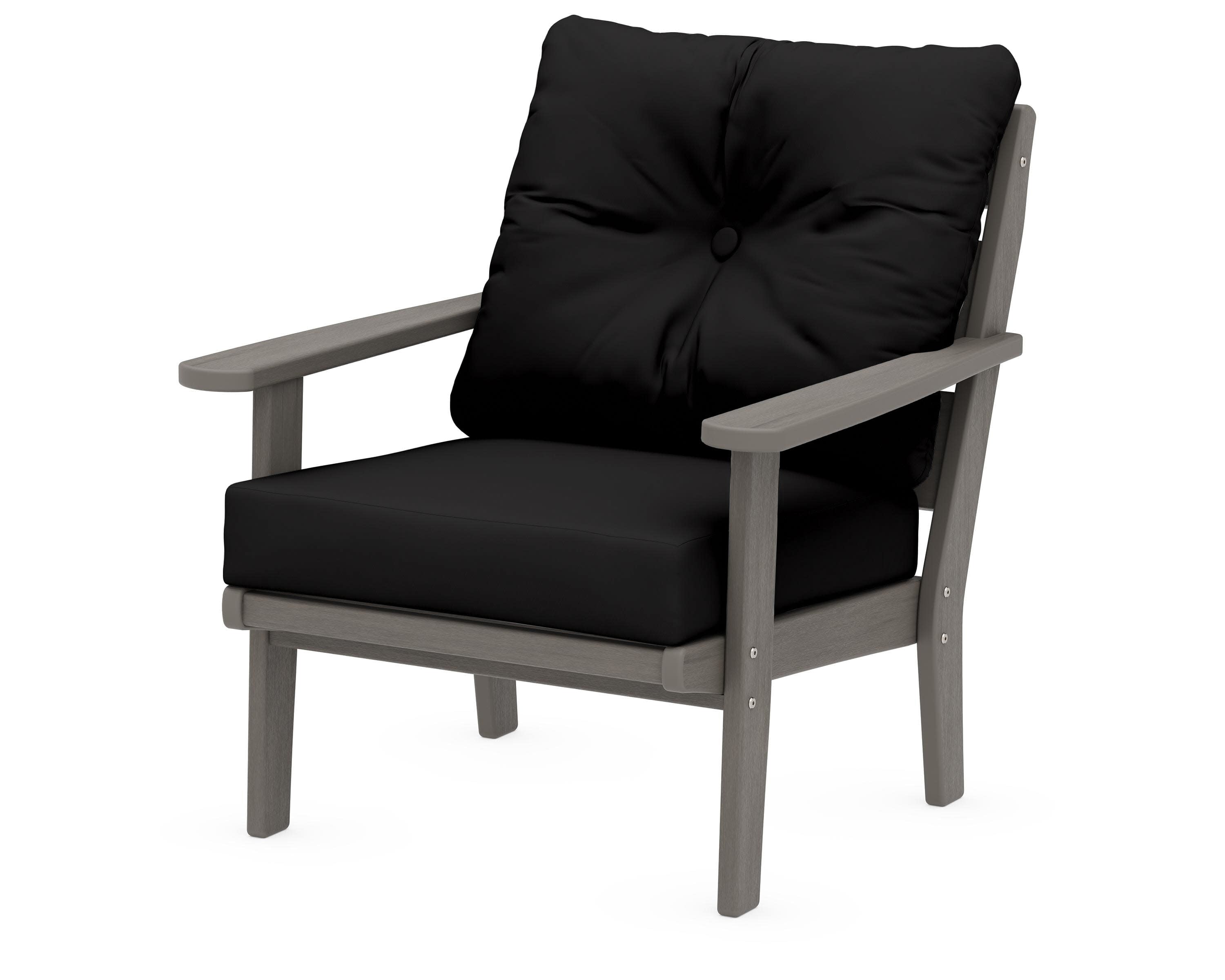 Lakeside Deep Seating Chair in Driftwood / Canvas Black