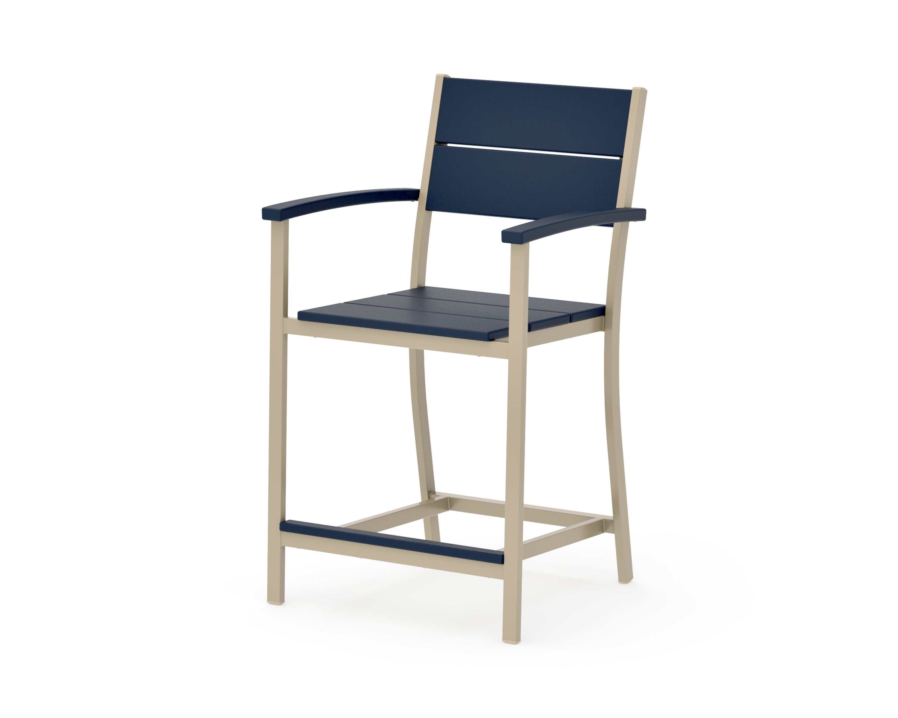 Main Street Counter Arm Chair in Sand / Navy