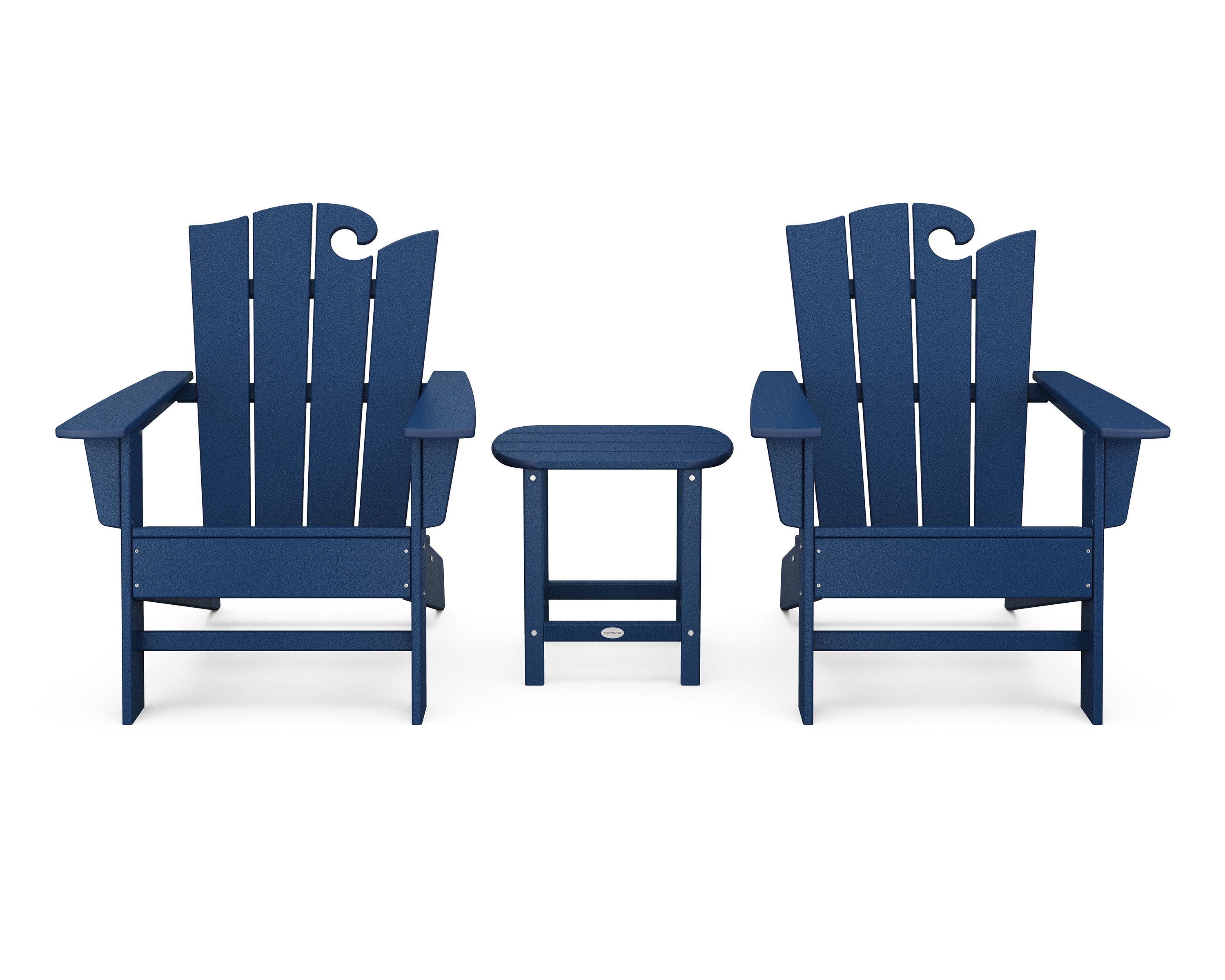 Wave 3-Piece Adirondack Set with The Ocean Chair in Navy